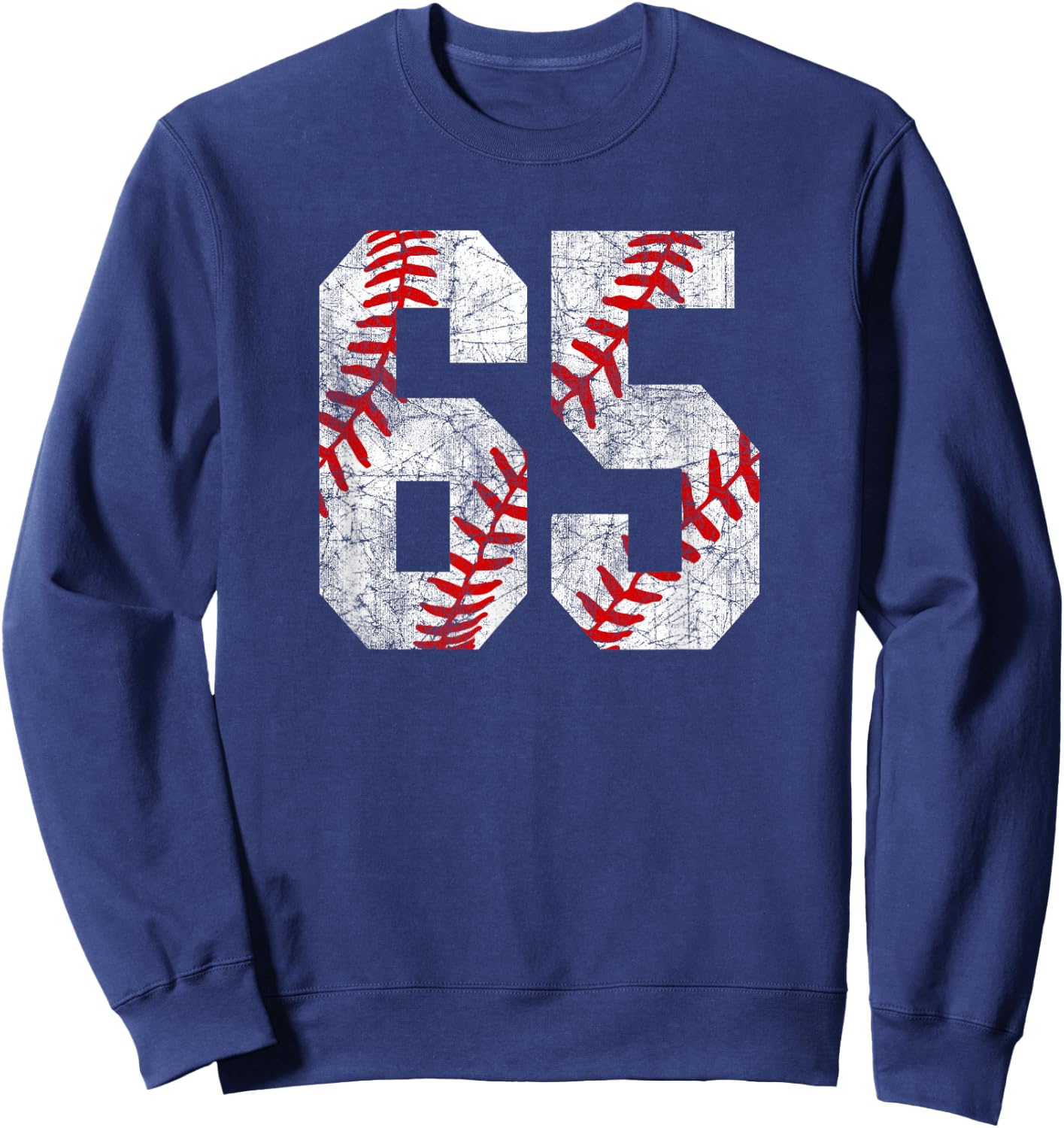 Baseball Mom #65 Jersey Baseball Player Number 65 Gift Sweatshirt - Sweatshirt | Navy
