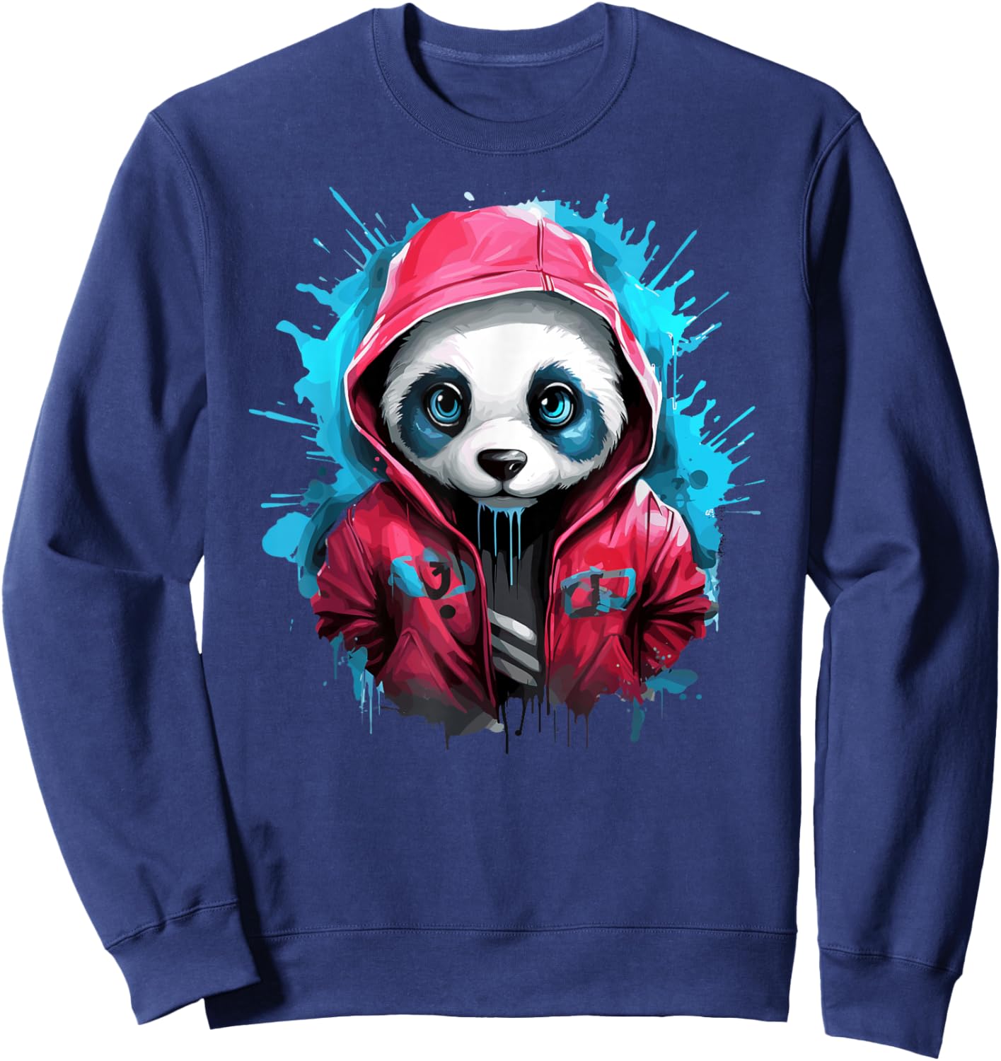 Cool Panda Street Style Vibes Sweatshirt - Sweatshirt | Navy