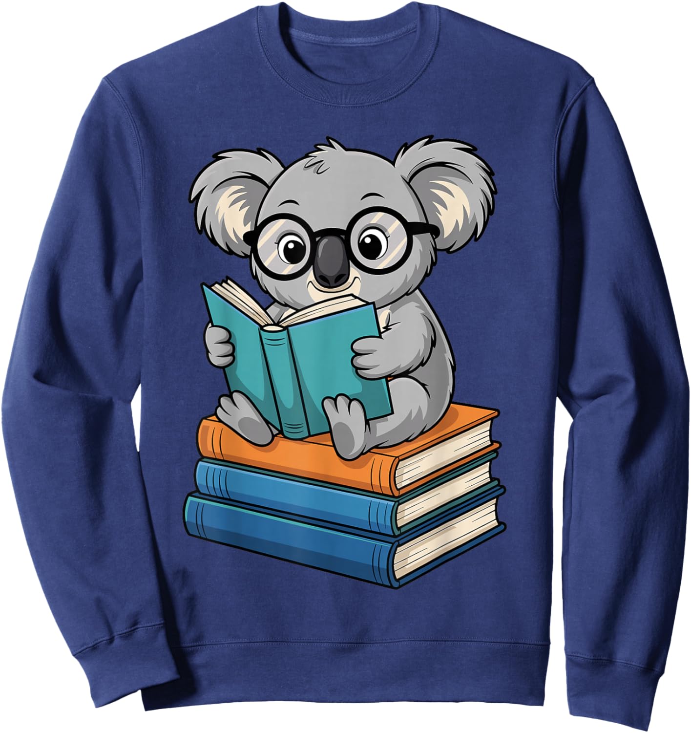 Koala Reading Book Glasses Funny Bookworm Librarian Sweatshirt - Sweatshirt | Navy
