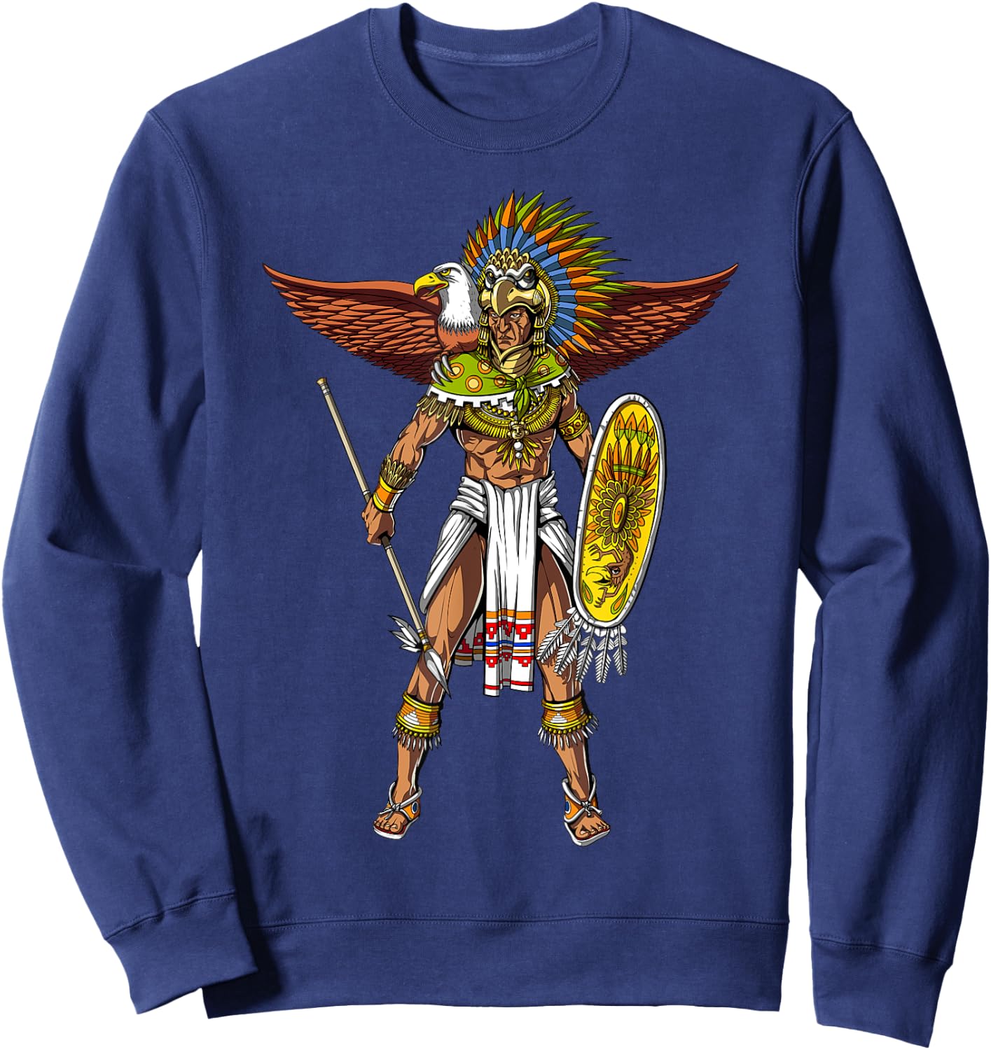 Aztec Eagle Warrior Sweatshirt - Sweatshirt | Navy