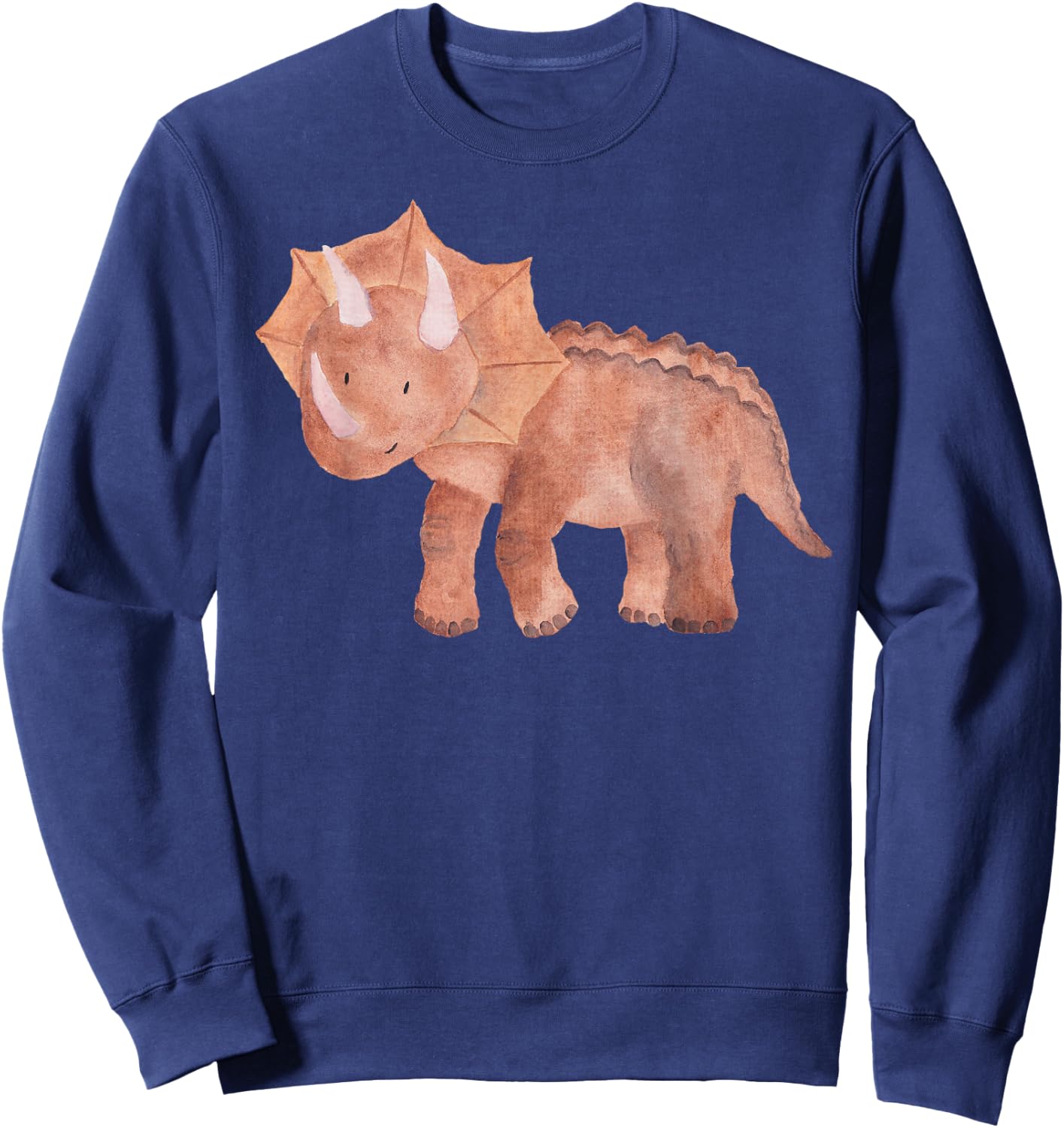 Cute Watercolor Triceratops | Unique Dinosaur & Gift Sweatshirt - Sweatshirt | Navy