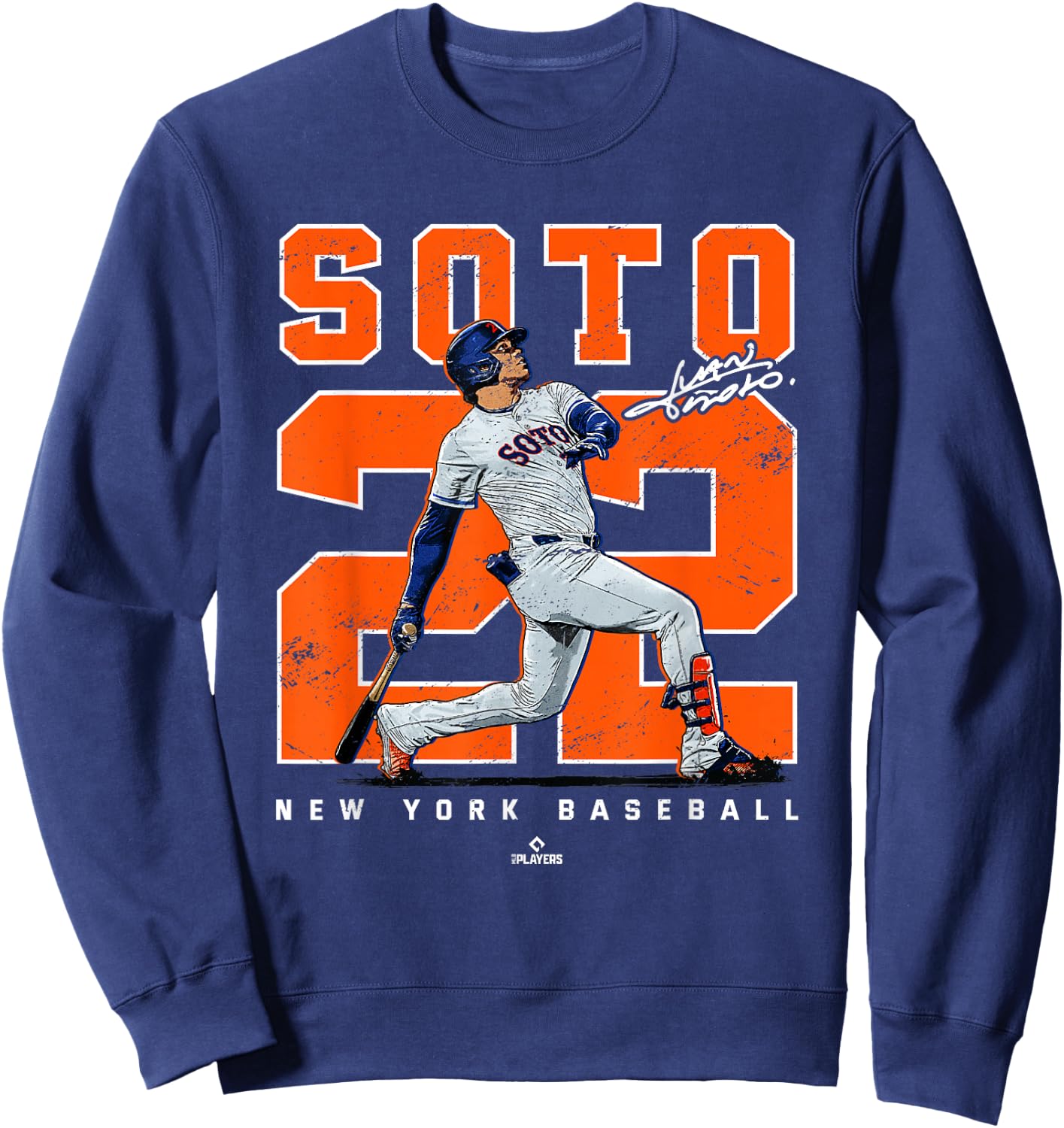 Number & Portrait Juan Soto New York Baseball MLBPA Sweatshirt - Sweatshirt | Navy
