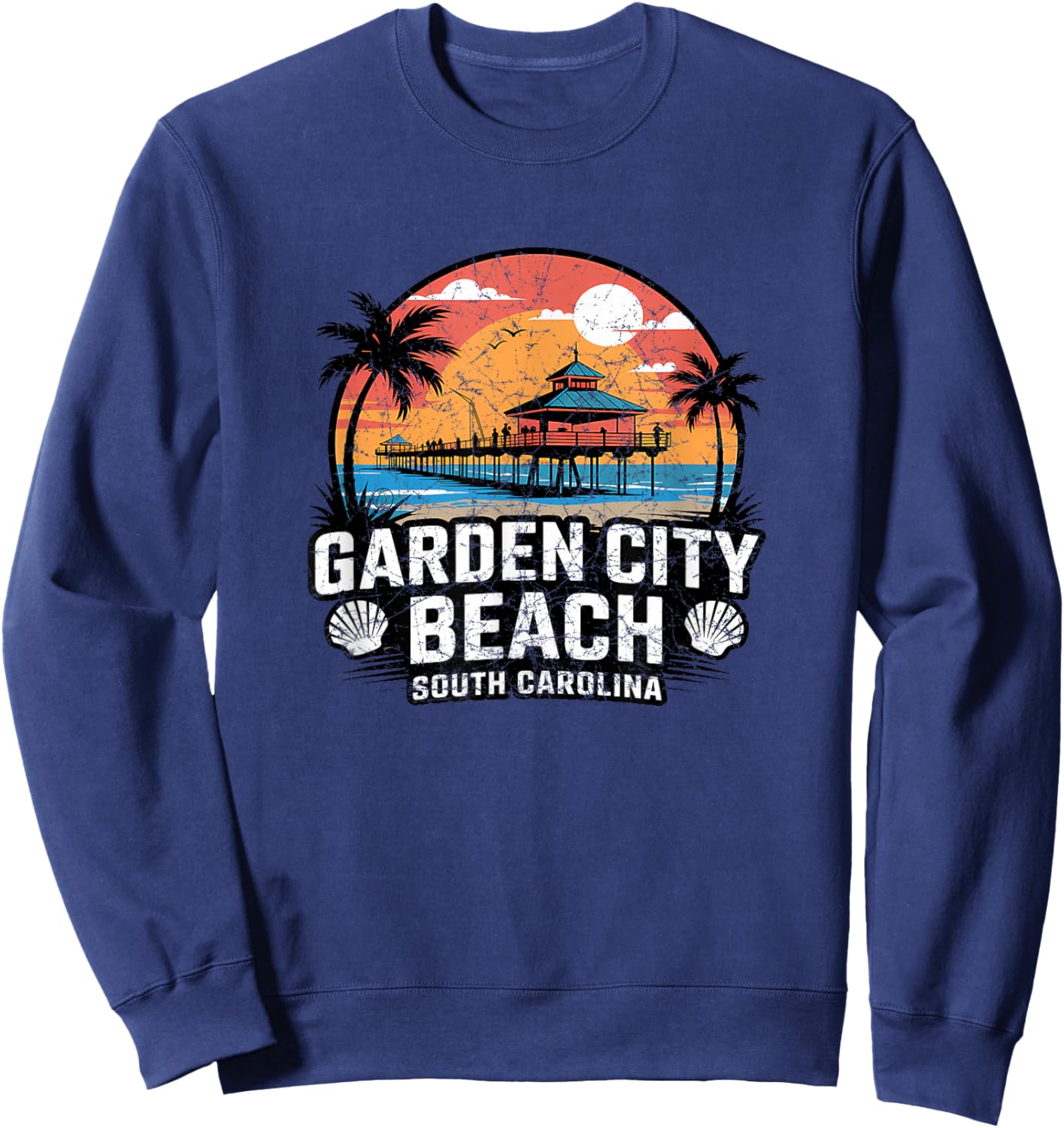 Vintage Garden City South Carolina Sweatshirt - Sweatshirt | Navy