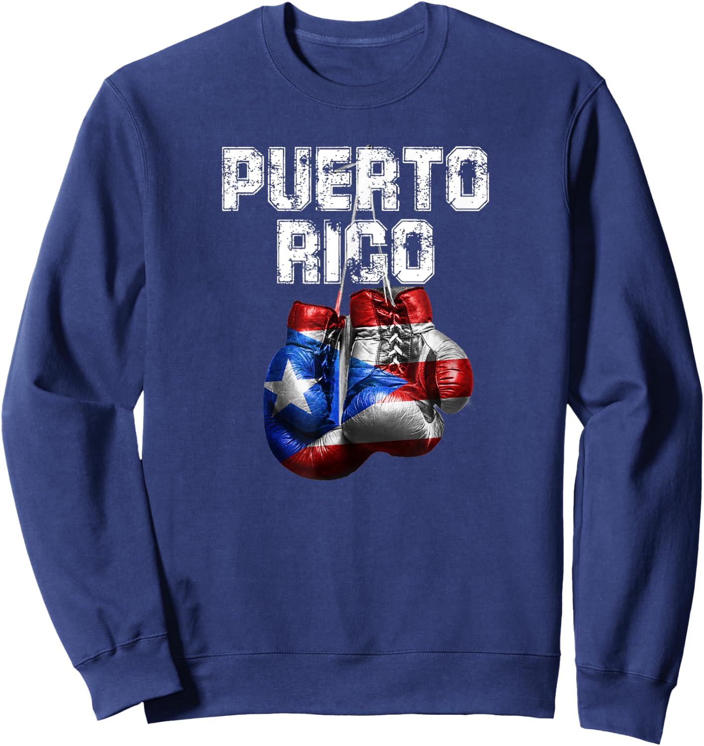 Puerto Rico Pride - Vintage Boxing Gloves Sweatshirt - Sweatshirt | Navy