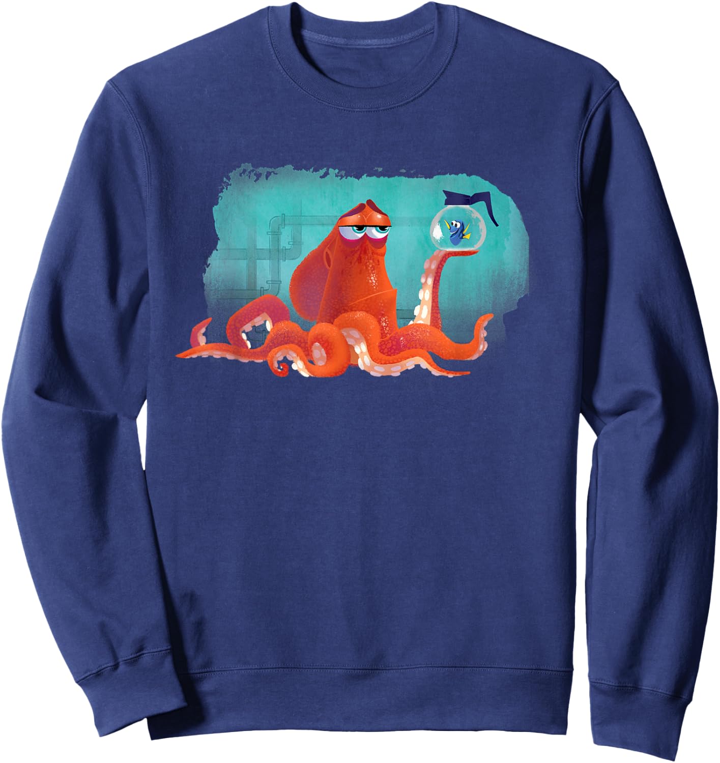 PIXAR Finding Dory Hank and Dory - Adult, Blue, Short Sleeve, Small Sweatshirt - Sweatshirt | Navy
