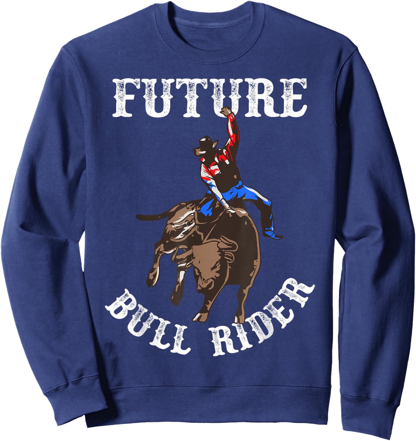 Rodeo Future Bull Rider Bull Riding Mechanical Boys Kids Small Sweatshirt - Sweatshirt | Navy