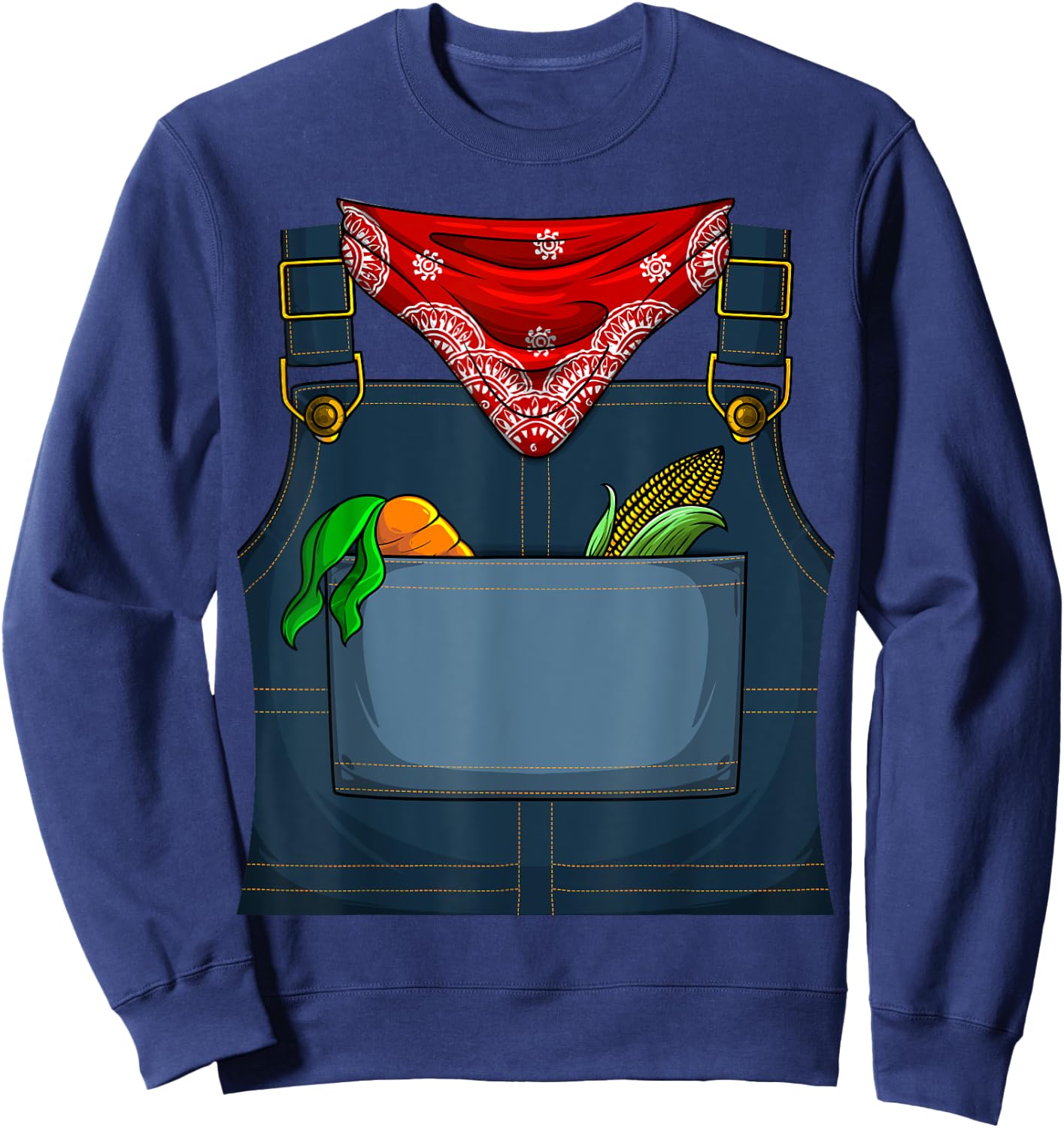Cute Farmer Costume Halloween | Funny Simple Farming Gift Sweatshirt - Sweatshirt | Navy