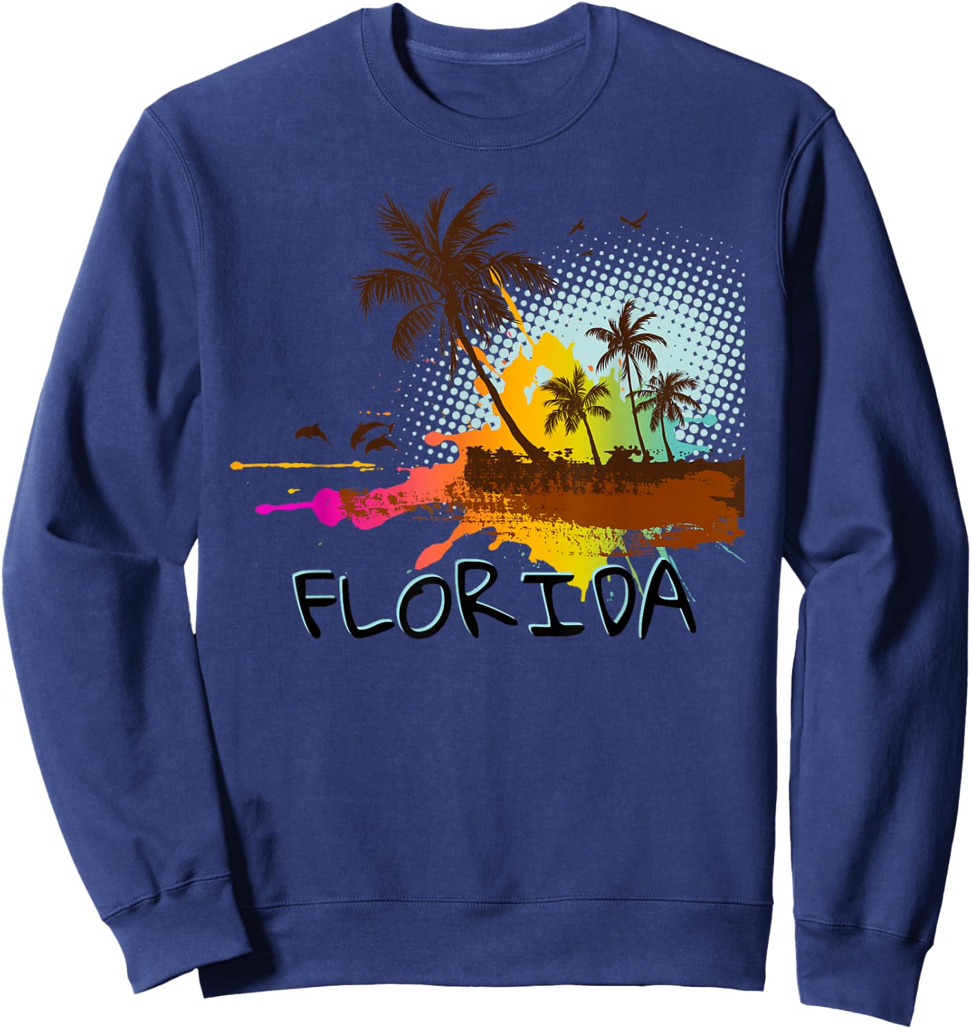 Florida Beach Vacation - Art for Ocean Lovers Sweatshirt - Sweatshirt | Navy