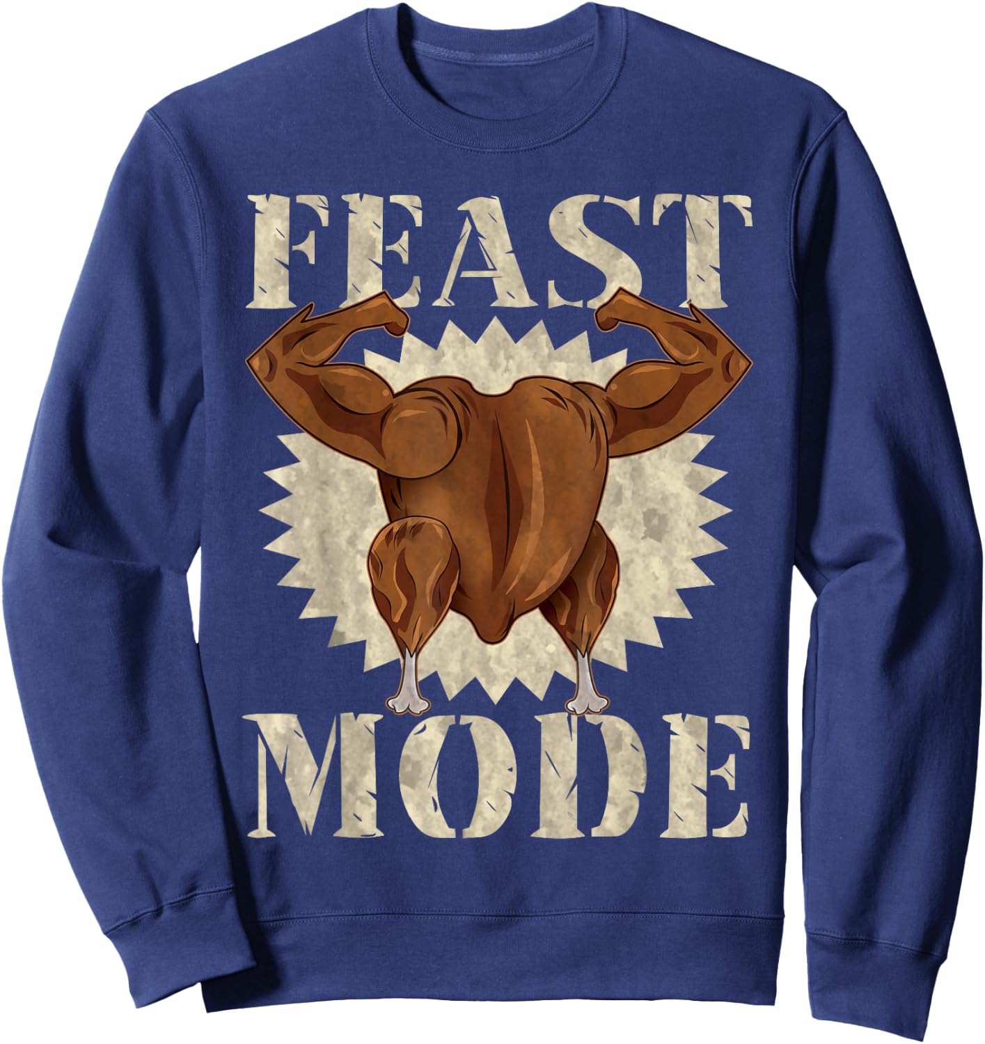 Family Dinner Designs By MCG.Co Thanksgiving Humor Gym Weight Lifting Black Adults Classic Fit Modern Casual Thanksgiving Christmas Letter Print Sweatshirt - Sweatshirt | Navy