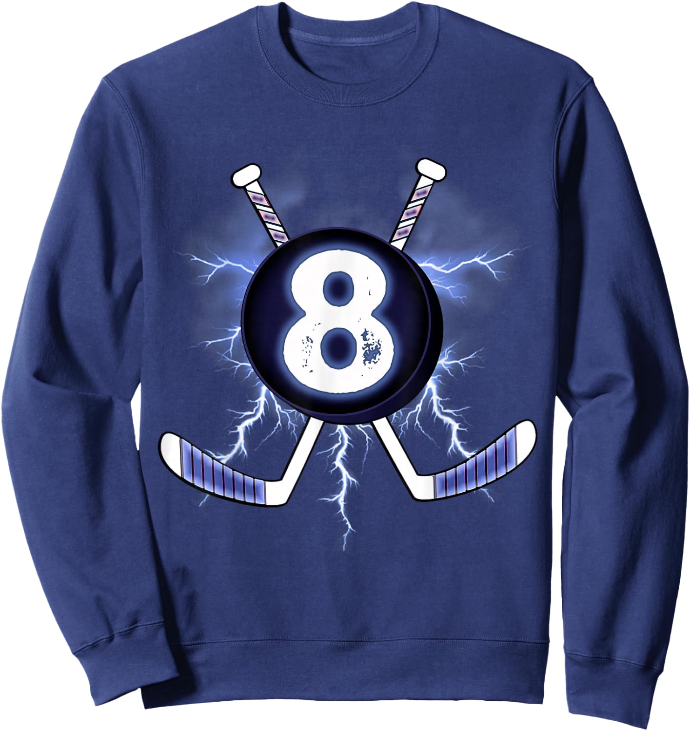 8th Birthday - Ice Hockey 8 years old gift Sweatshirt - Sweatshirt | Navy