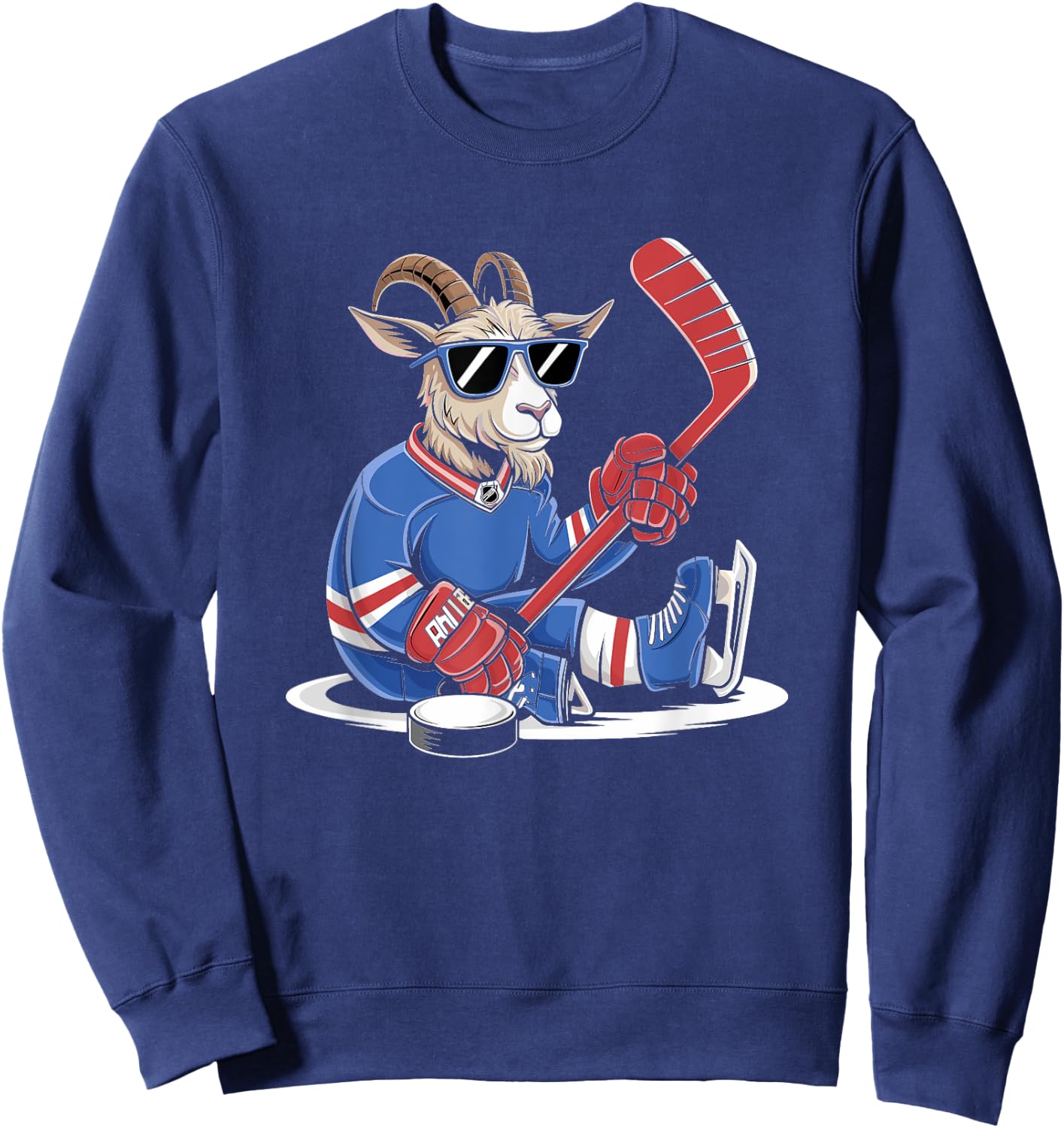 Goat Ice Hockey Goalie Team Player Cool Sweatshirt - Sweatshirt | Navy