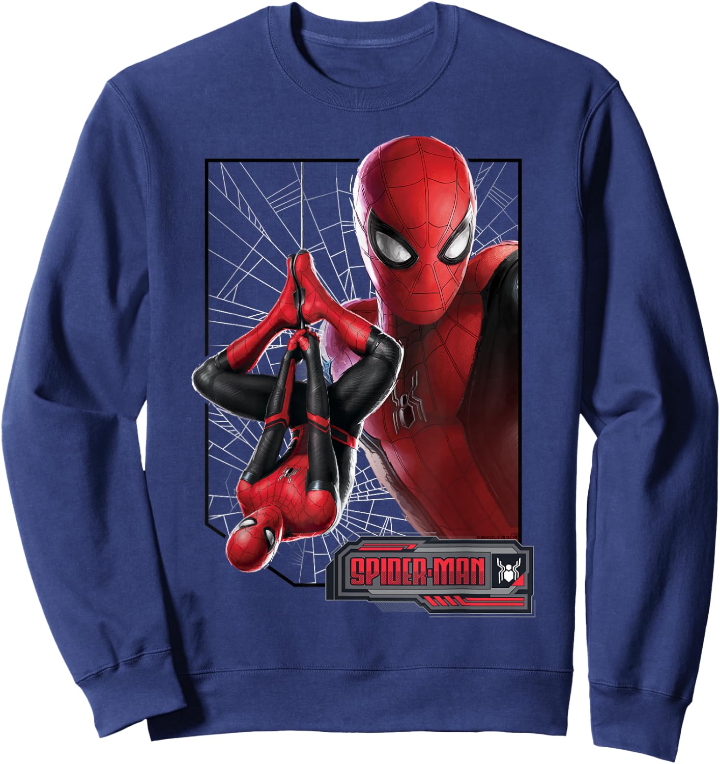 Marvel Spider-Man Far from Home New Suit Logo Poster Sweatshirt - Sweatshirt | Navy