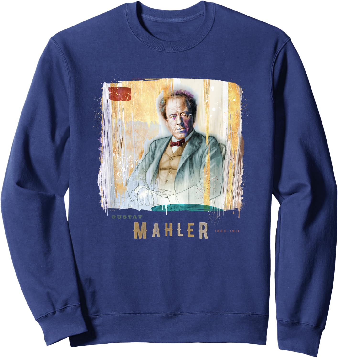 Mahler - Great Composers Classical Portrait Gift Sweatshirt - Sweatshirt | Navy
