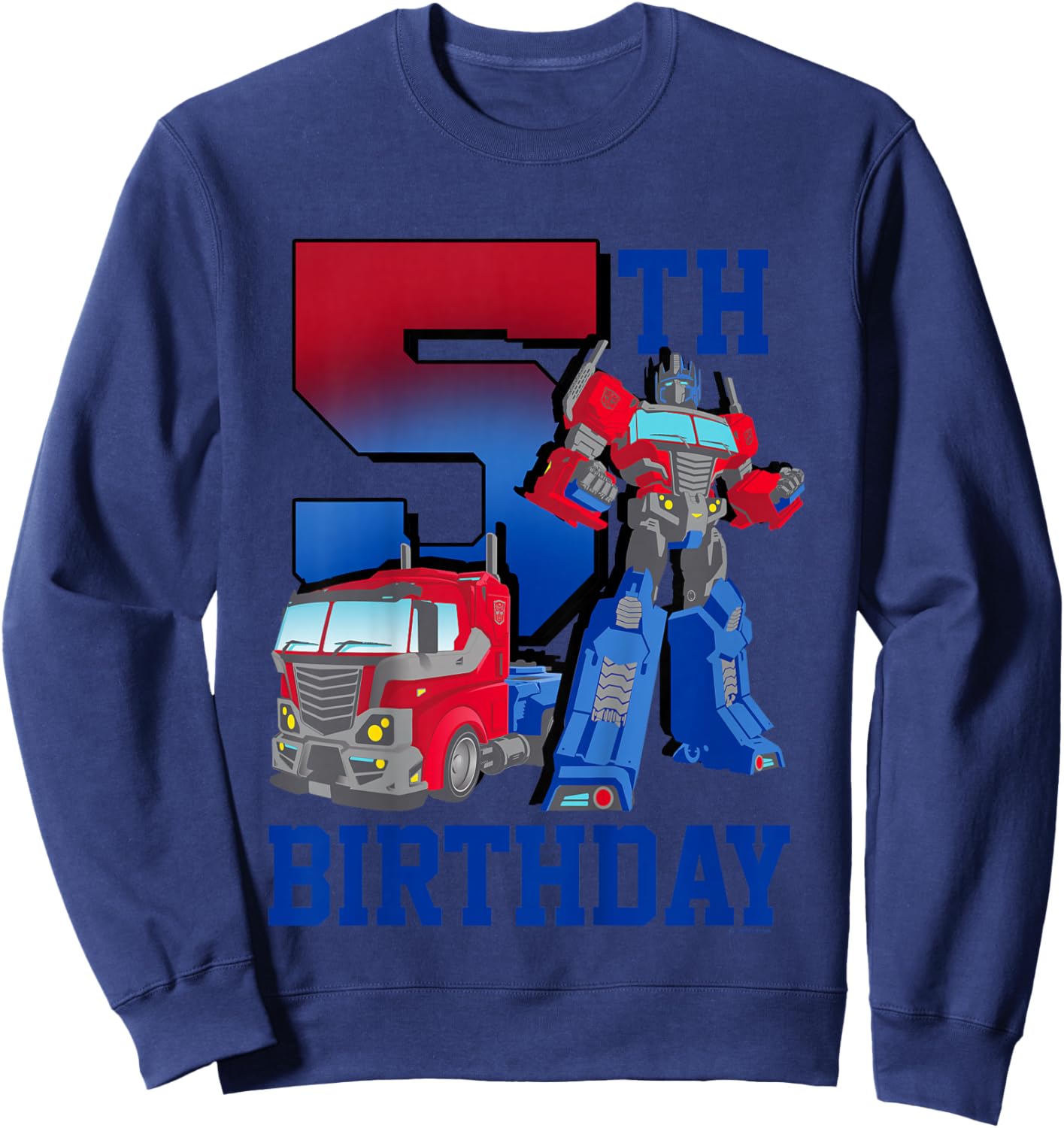 Transformers Optimus Prime 5th Birthday Gradient Fill Poster Sweatshirt - Sweatshirt | Navy