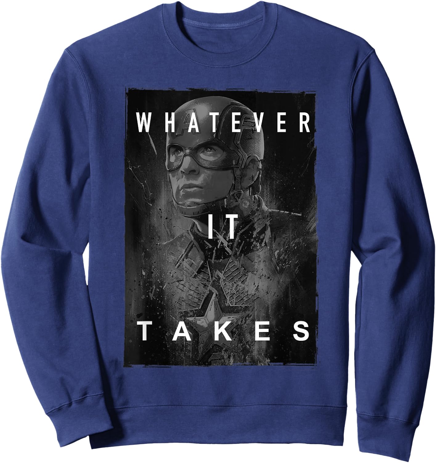 Avengers Endgame Captain America What Ever It Takes Poster Sweatshirt - Sweatshirt | Navy