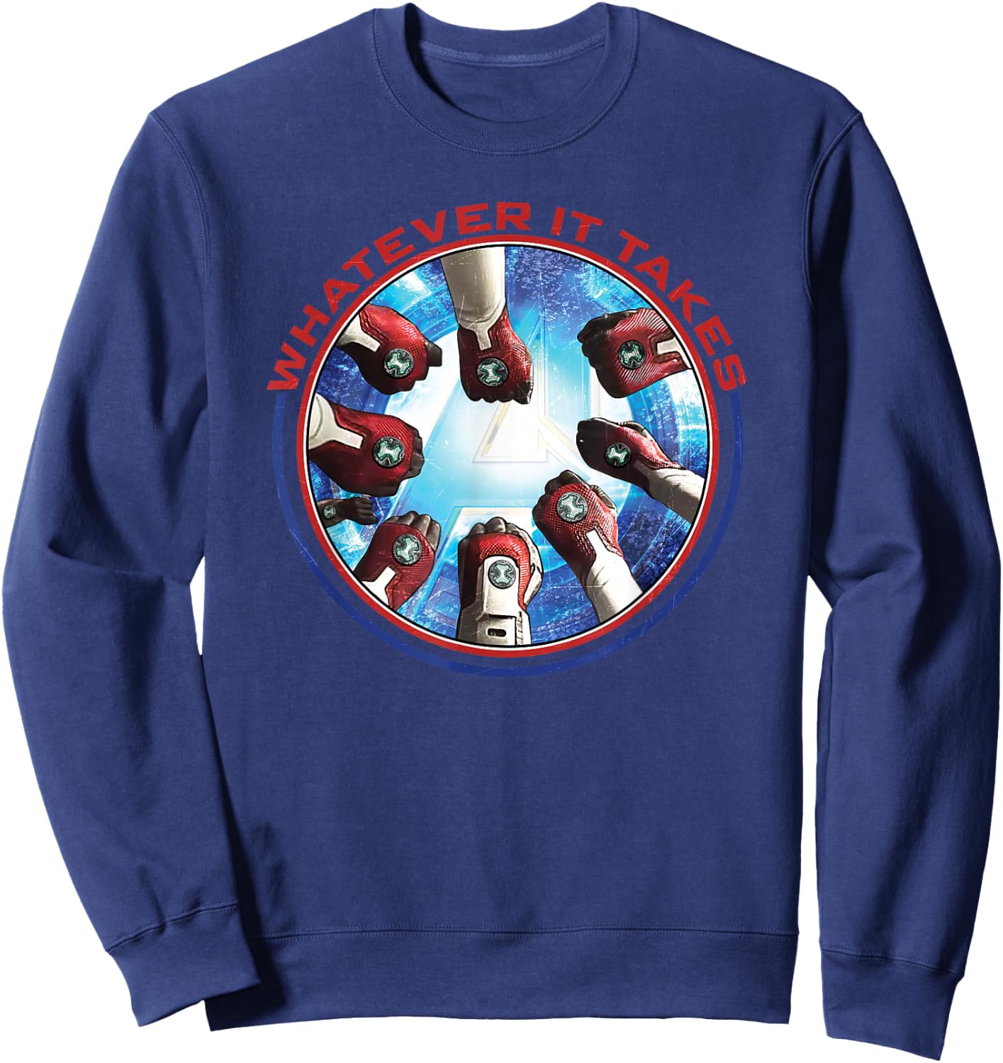 Marvel Avengers Endgame Whatever It Takes Hands in Portrait Sweatshirt - Sweatshirt | Navy