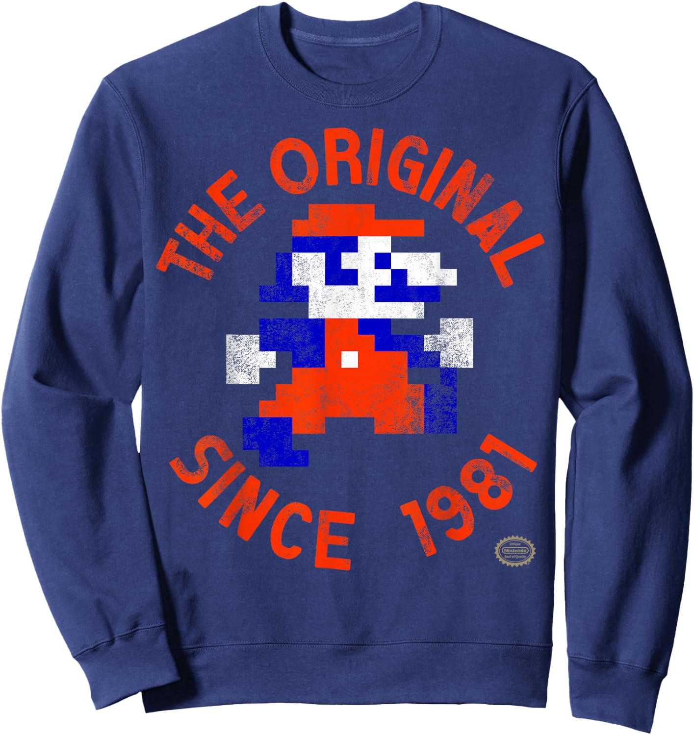 Nintendo Super Mario 8-Bit Original Since 81 Graphic Sweatshirt - Sweatshirt | Navy