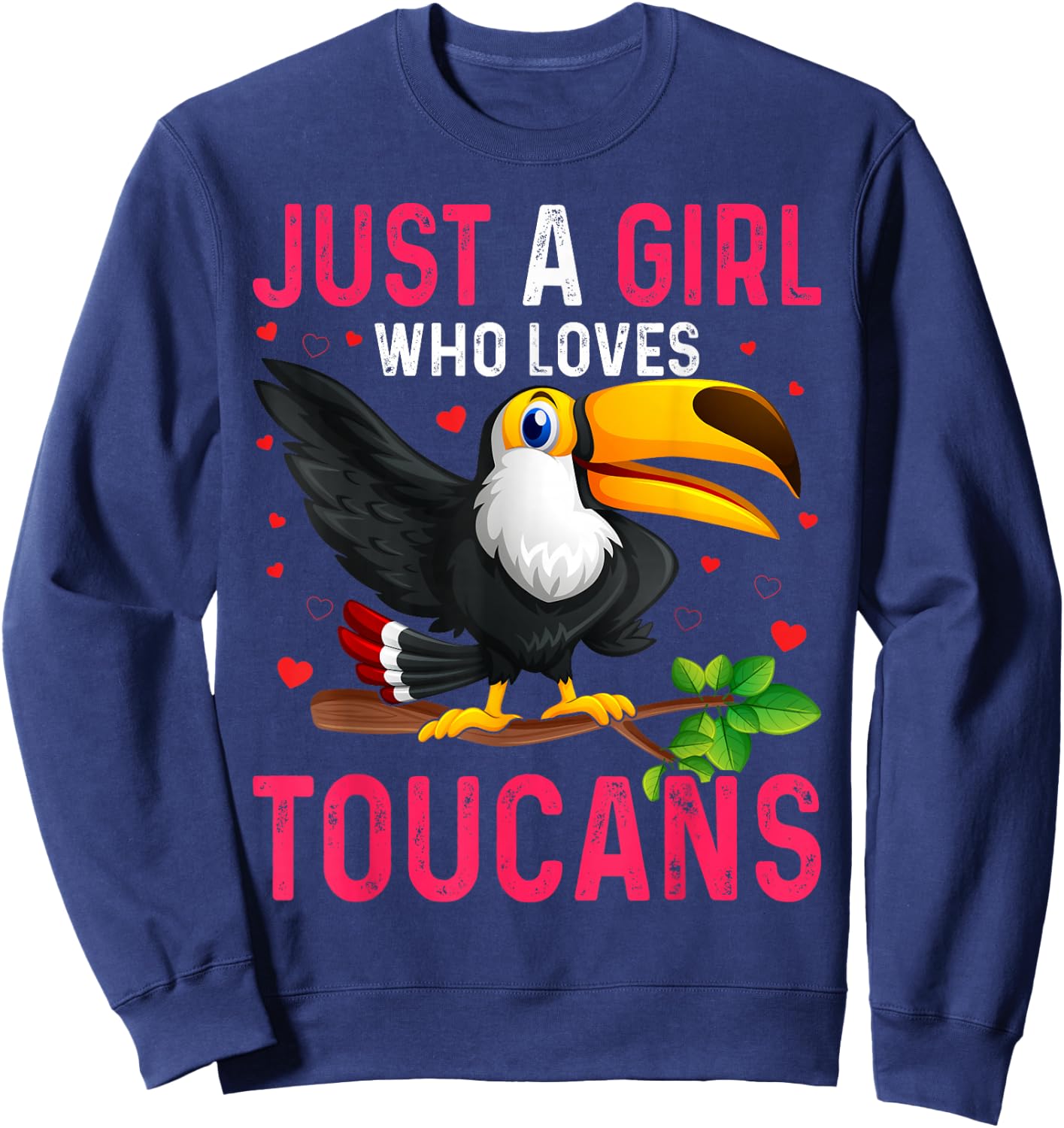 Toucan Just a Girl Who Loves Toucans Bird Sweatshirt - Sweatshirt | Navy