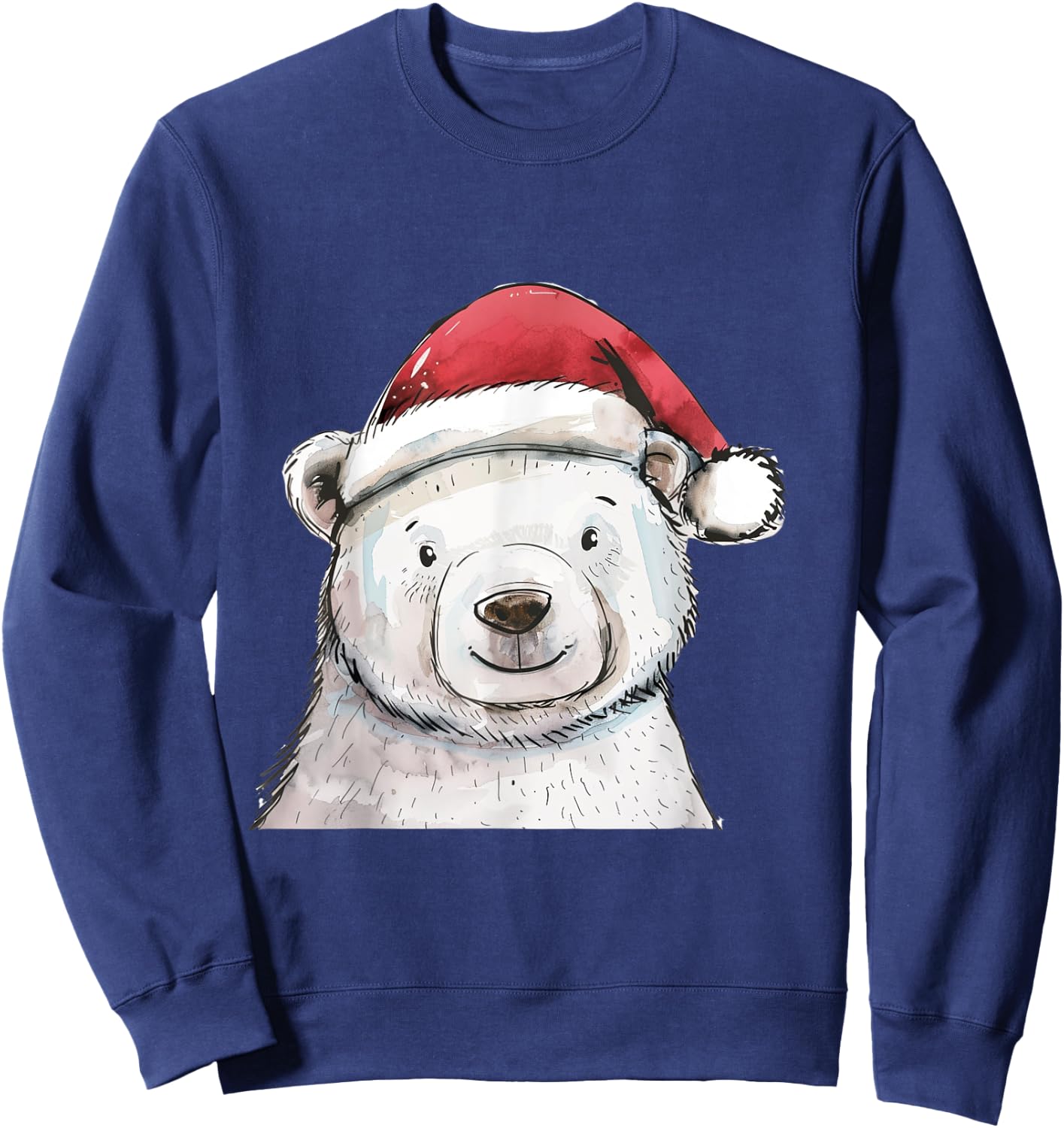 Christmas Holiday Season Xmas Polar Bear Sweatshirt - Sweatshirt | Navy