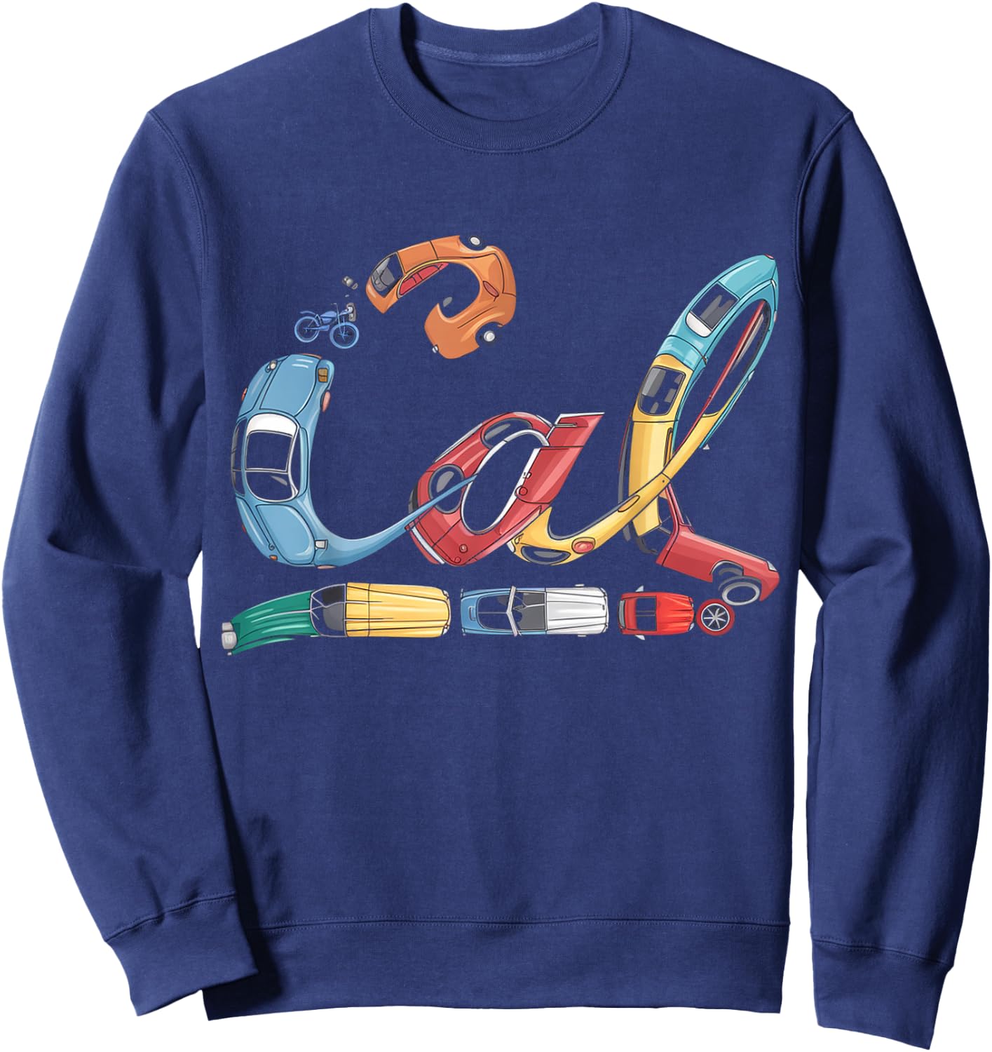 Cal Custom Name Personalized Classic Cars Boys Women Men Sweatshirt - Sweatshirt | Navy
