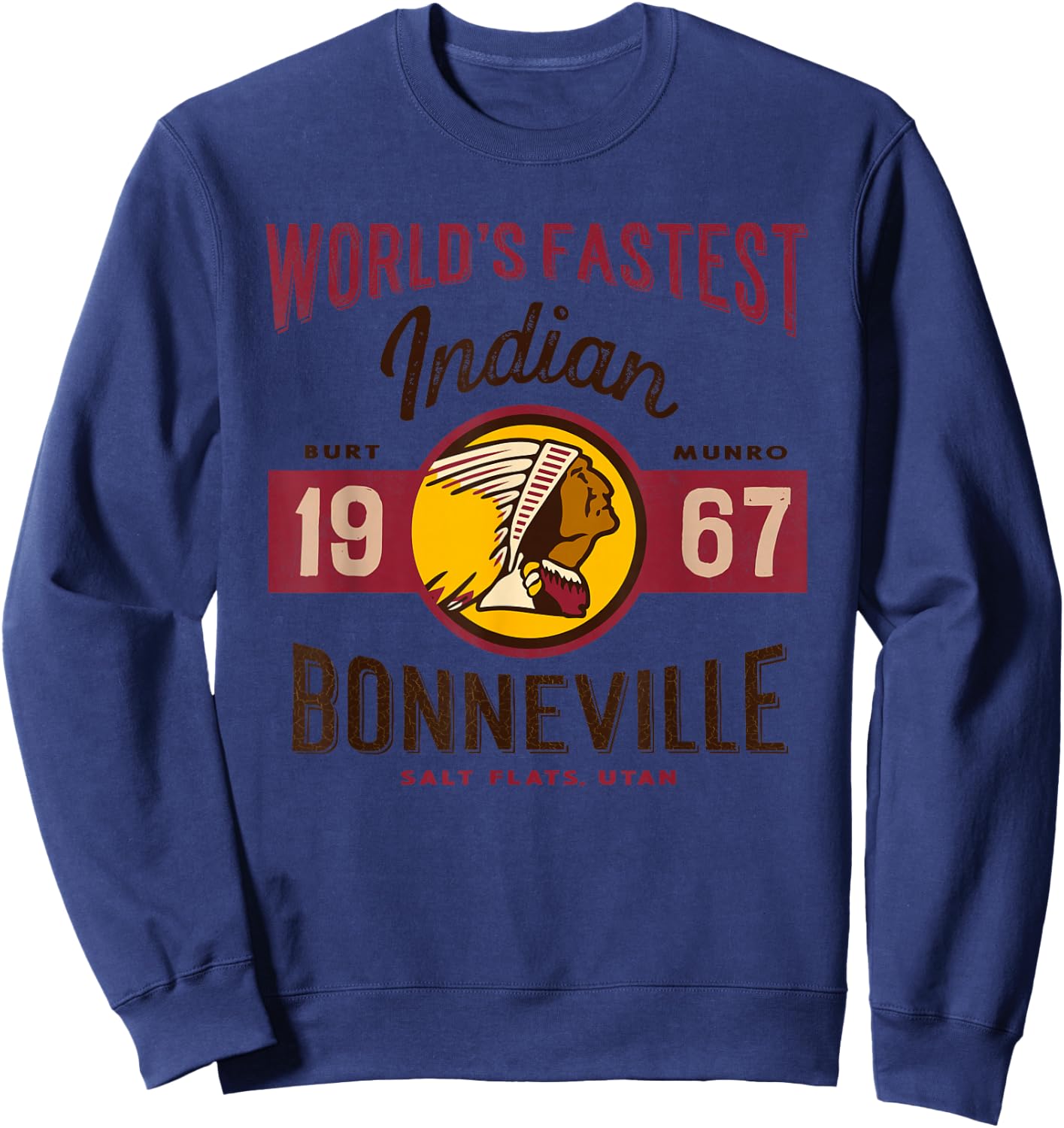 Vintage Motorcycle Utah Salt Flats Bonneville Race T Shirt Sweatshirt - Sweatshirt | Navy
