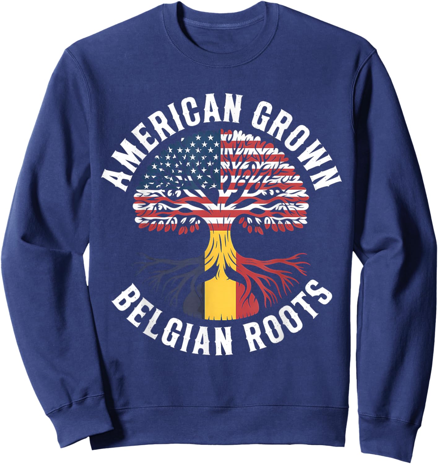 Belgium Roots Belgian Flag Belgie Sweatshirt - Sweatshirt | Navy