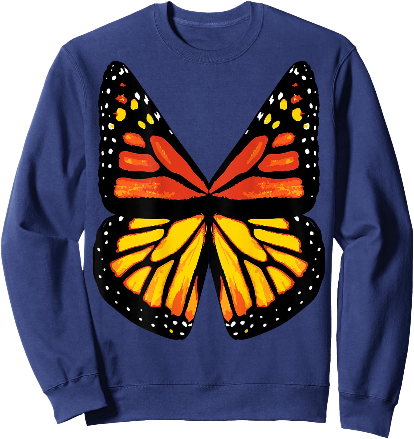 (Back Print) Monarch Butterfly Wings Shirt Women's Costume Sweatshirt - Sweatshirt | Navy
