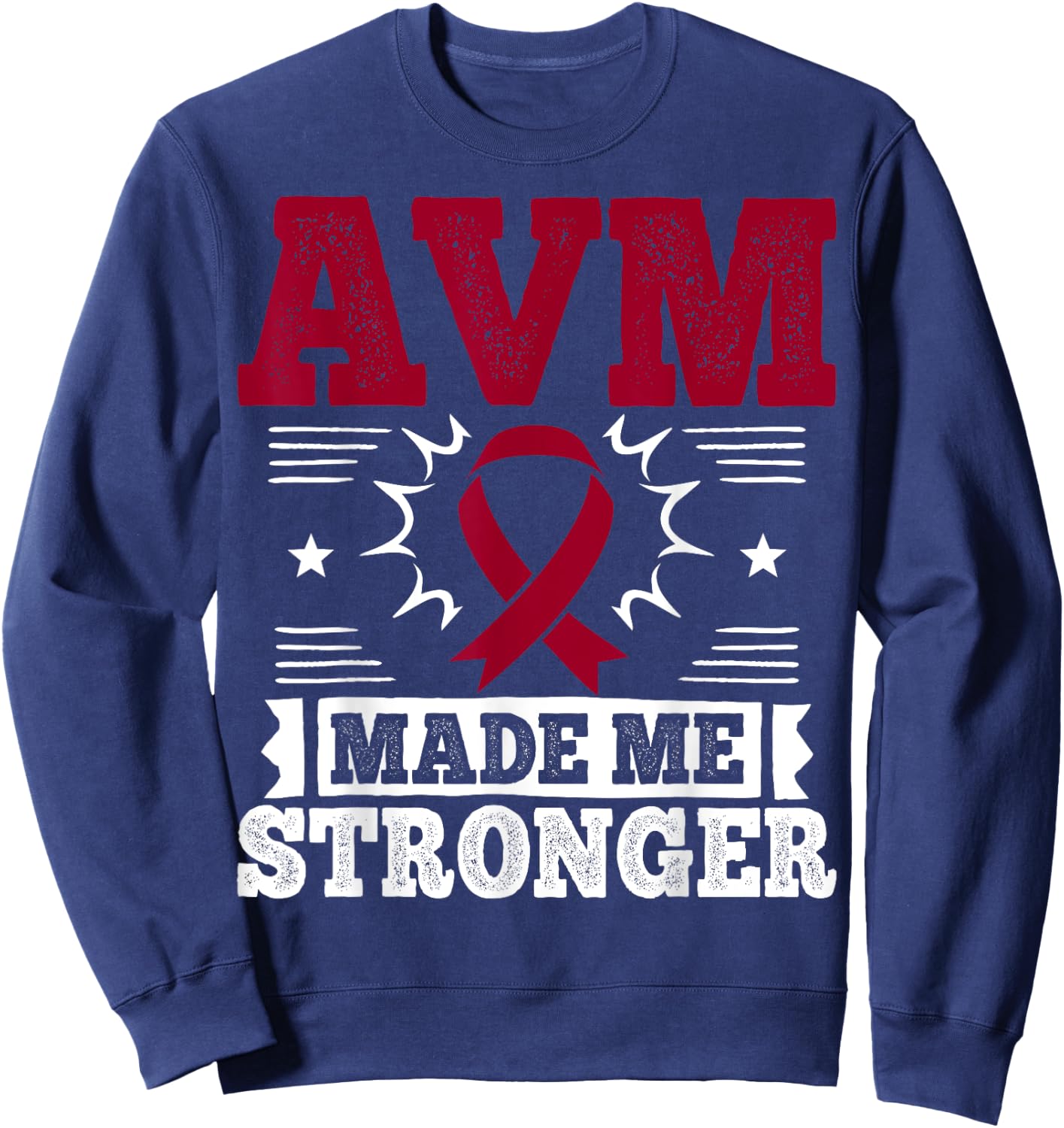 Arteriovenous Malformation Burgundy Ribbon Sweatshirt - Sweatshirt | Navy