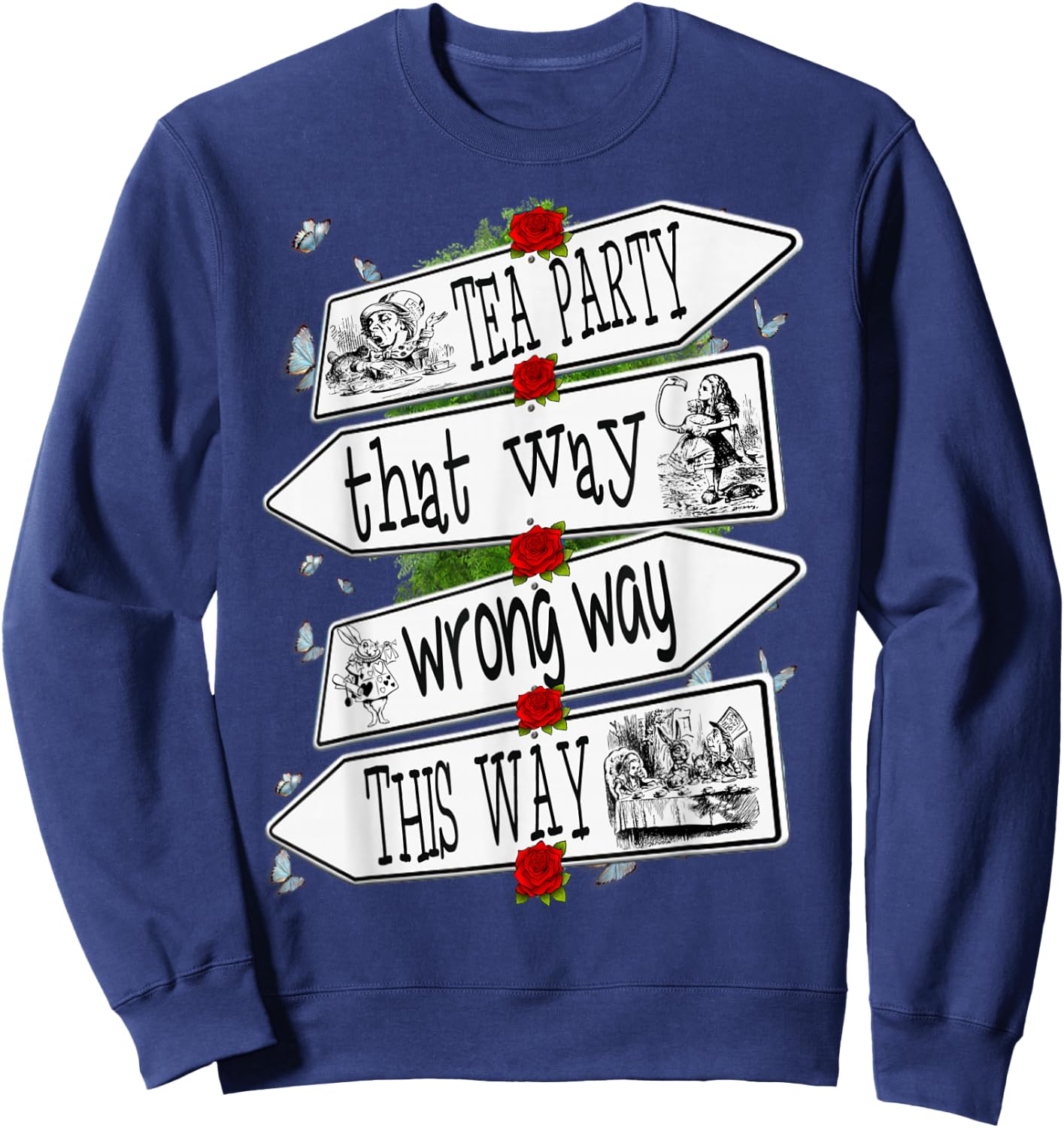 Alice in Wonderland-Men Women Kids T Shirt Sweatshirt - Sweatshirt | Navy