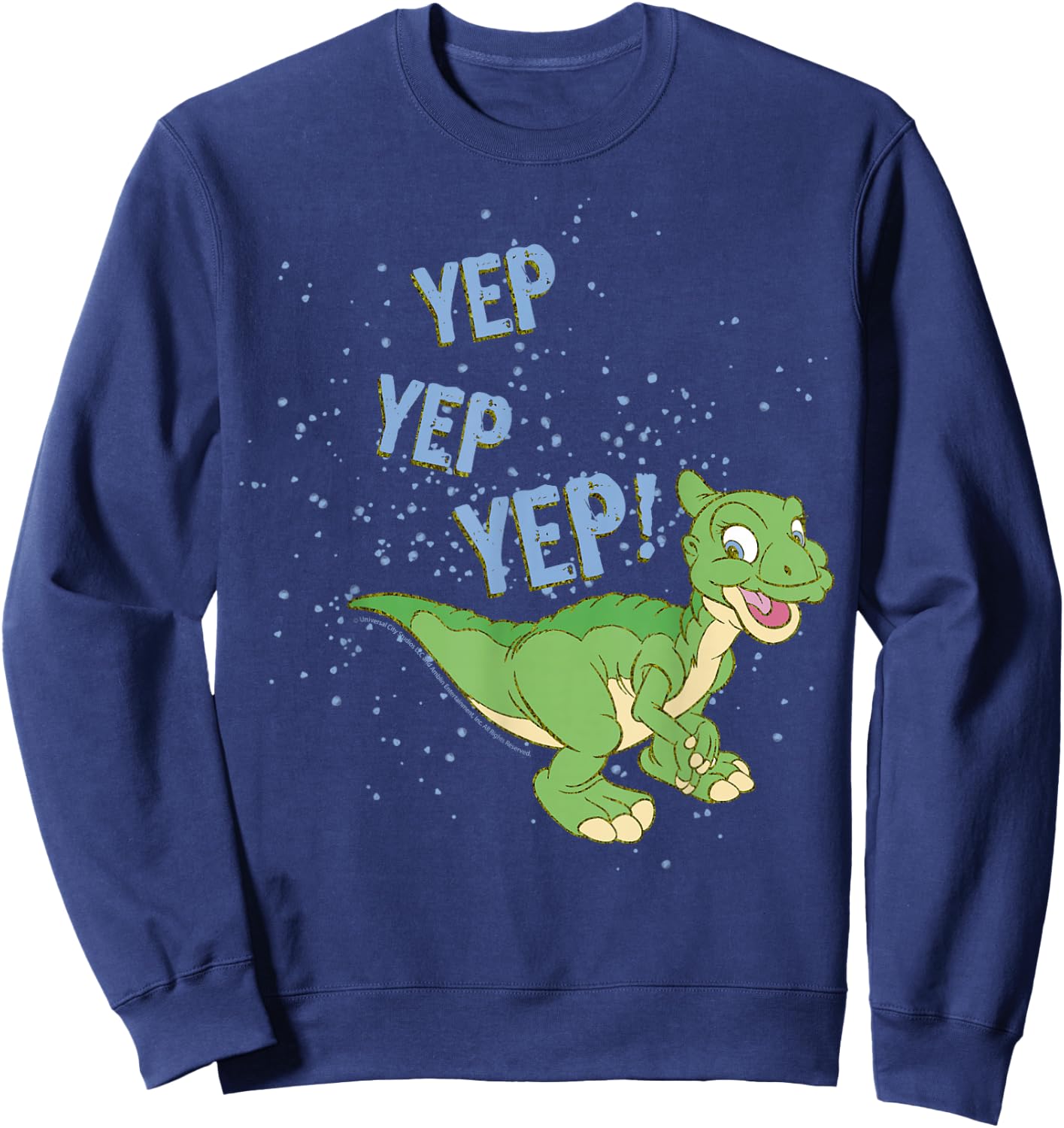 Land Before Time Ducky Yep Yep Yep Sprinkle Sweatshirt - Sweatshirt | Navy