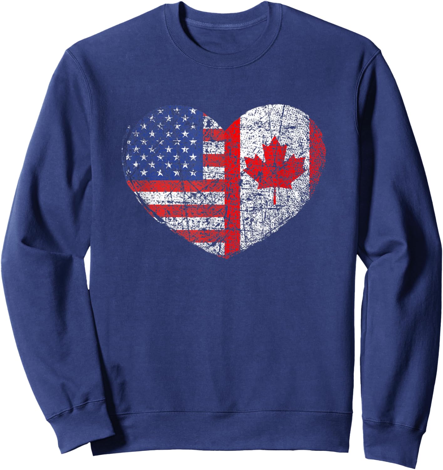 USA Canada Heart - Dual Citizenship Sweatshirt - Sweatshirt | Navy