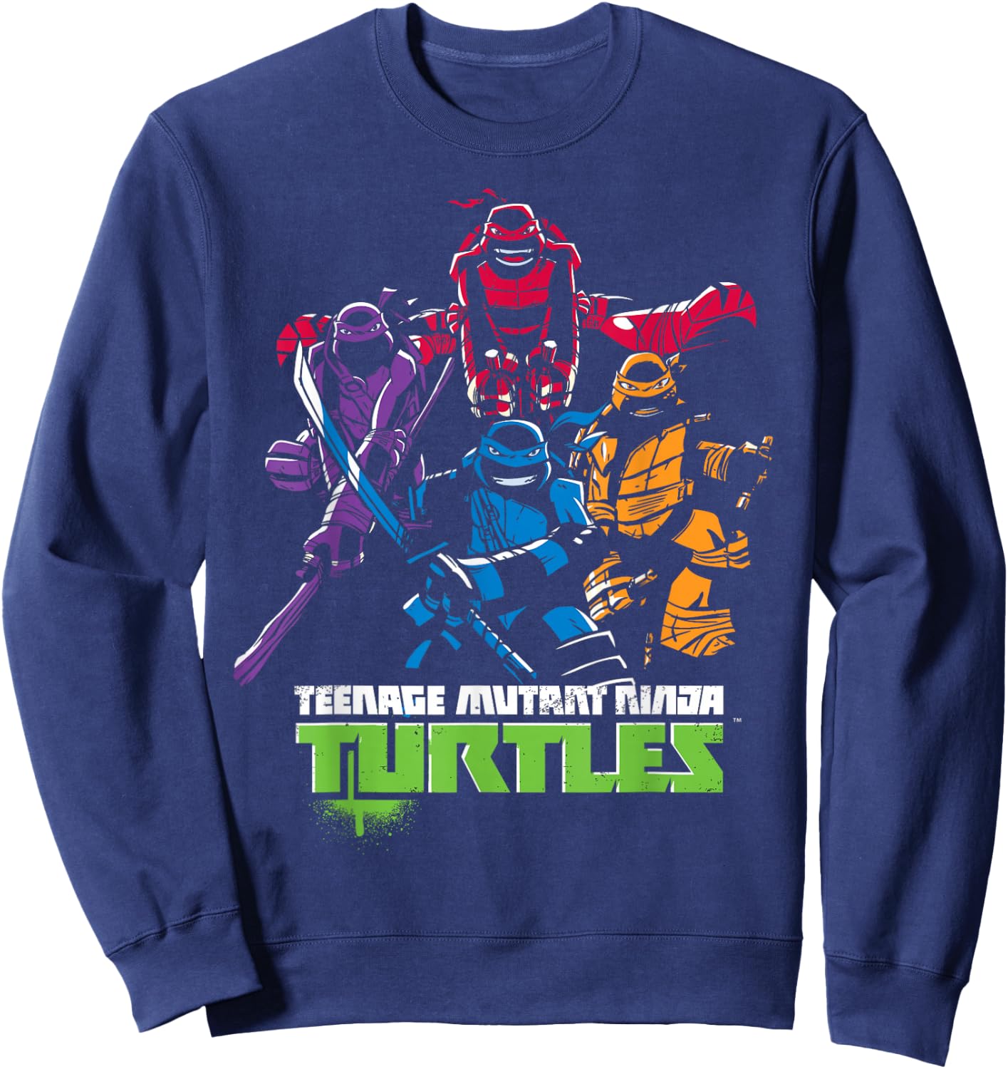 Teenage Mutant Ninja Turtles Minimal Attack Design Sweatshirt - Sweatshirt | Navy