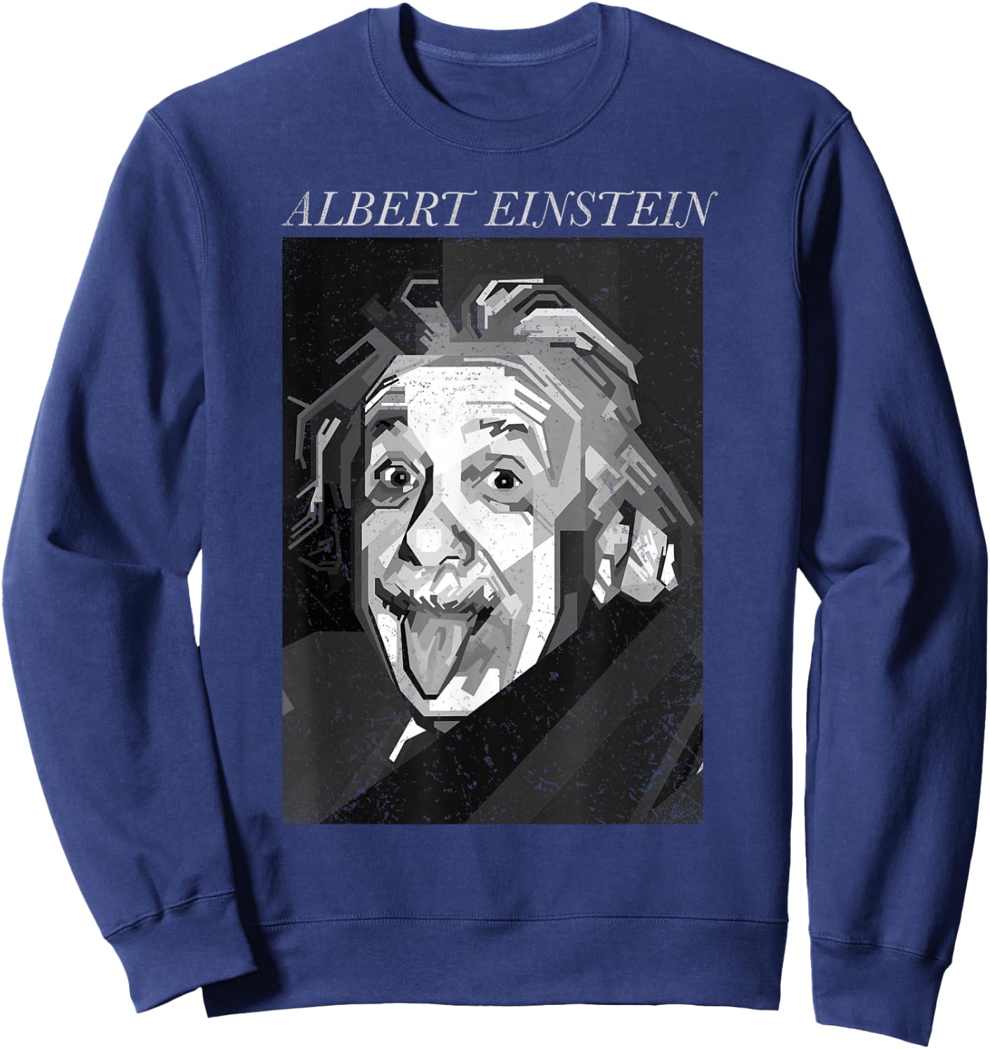 Trendy Apparel -Adults & Kids Graphic - Albert Einstein Logic Quote Front Back - Black - Small - Short Sleeve Sweatshirt - Sweatshirt | Navy