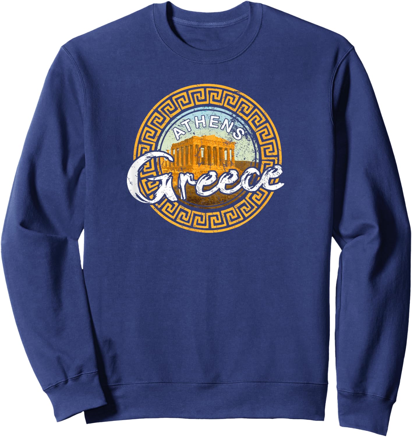 Greece Athens Parthenon Acropolis Vintage Greek T Shirt Sweatshirt - Sweatshirt | Navy