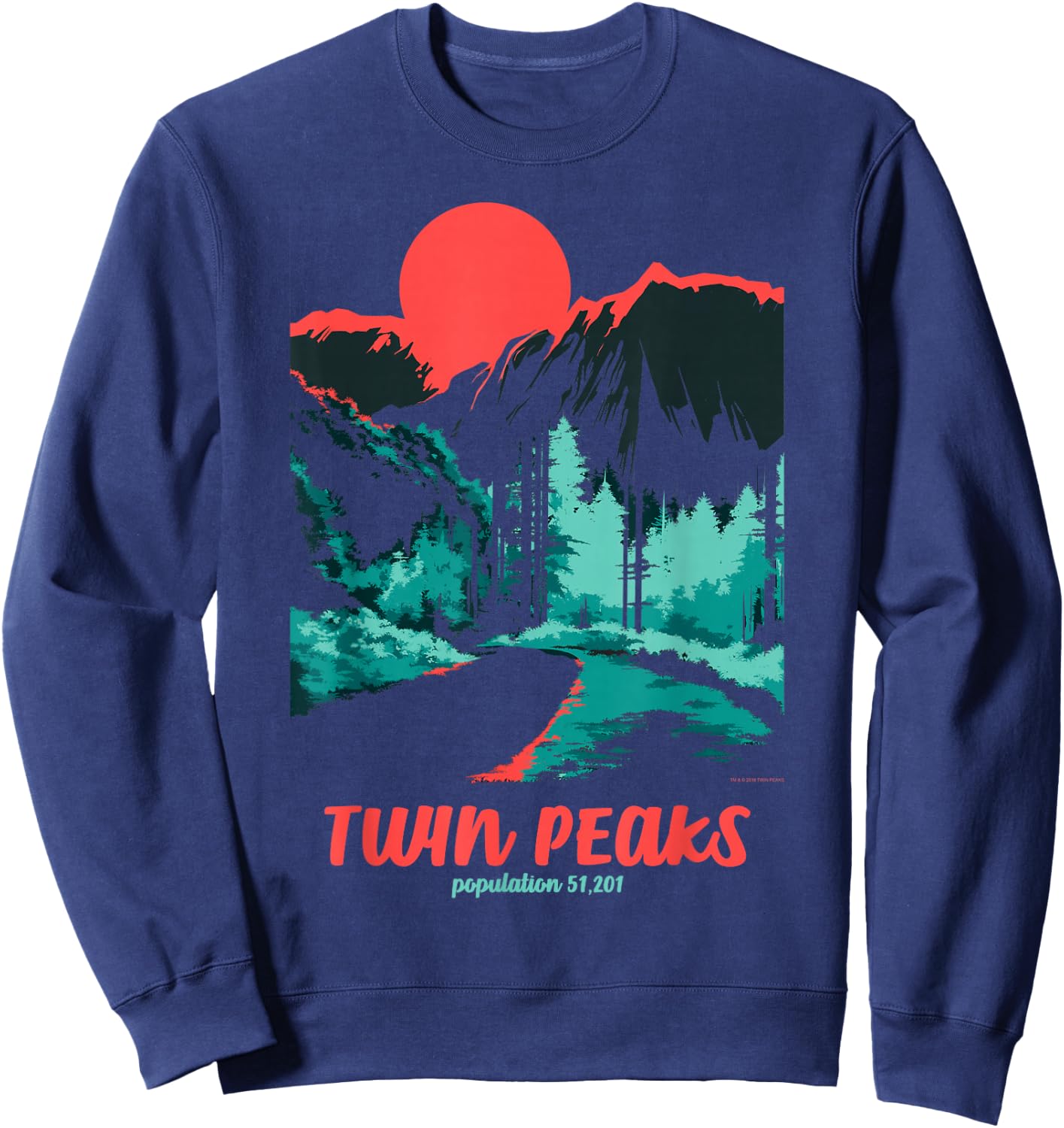 Twin Peaks Classic Tonal Color Pop Poster Graphic Sweatshirt - Sweatshirt | Navy