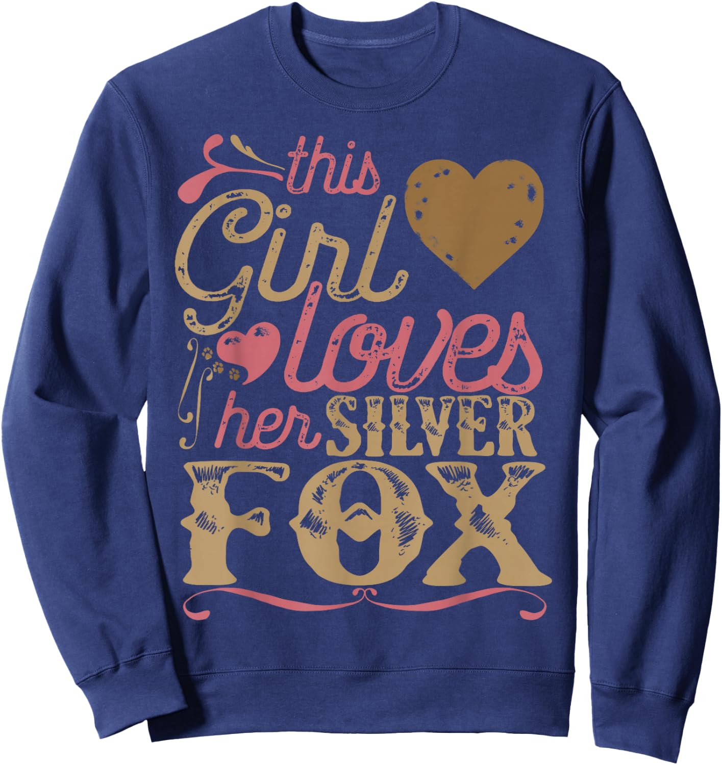 Silver Fox Shirt Gift Present Sweatshirt - Sweatshirt | Navy