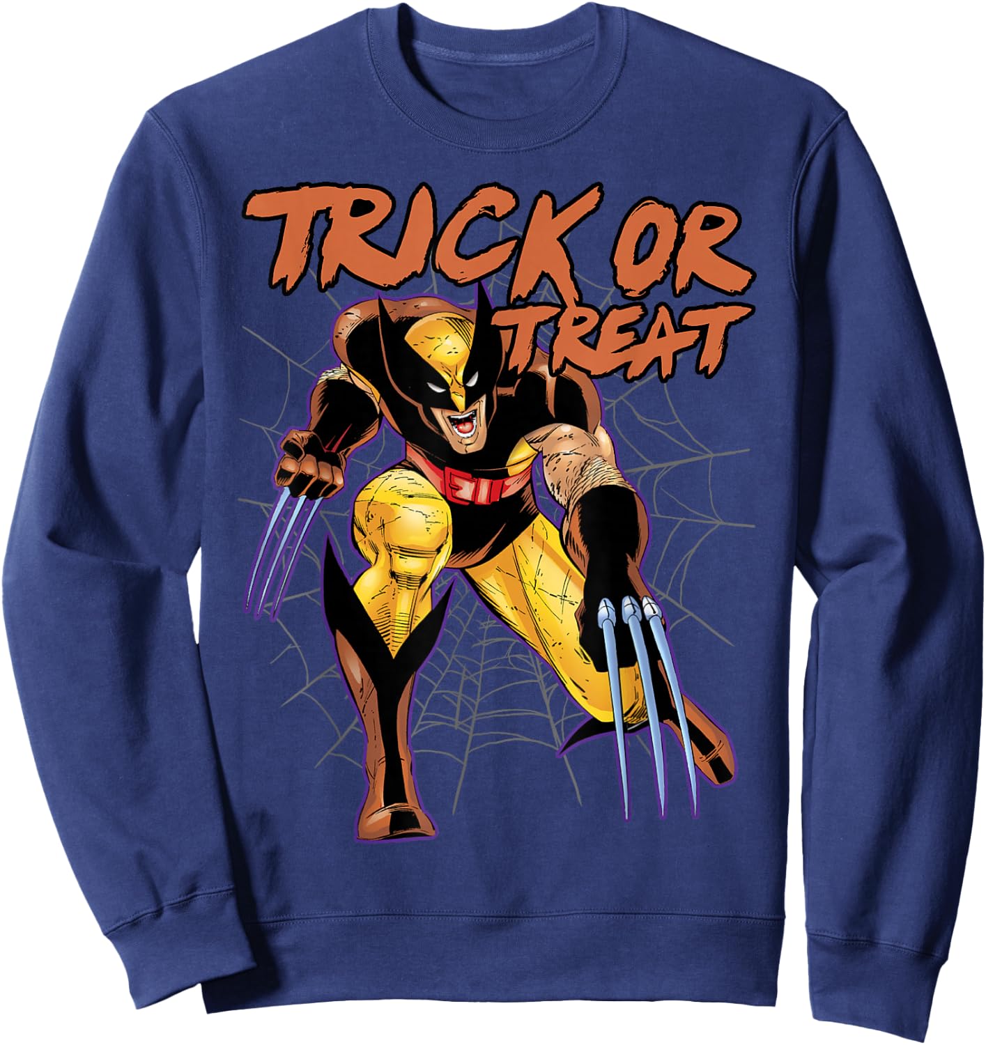 Marvel X-Men Comic Wolverine Trick or Treat Halloween Sweatshirt - Sweatshirt | Navy