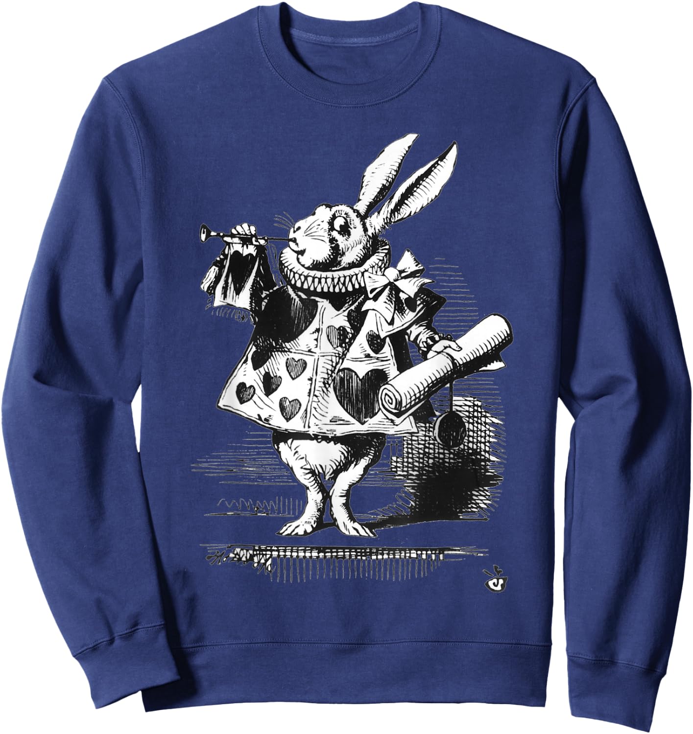 Halloween White Rabbit Alice In Wonderland Gift Bunny Sweatshirt - Sweatshirt | Navy