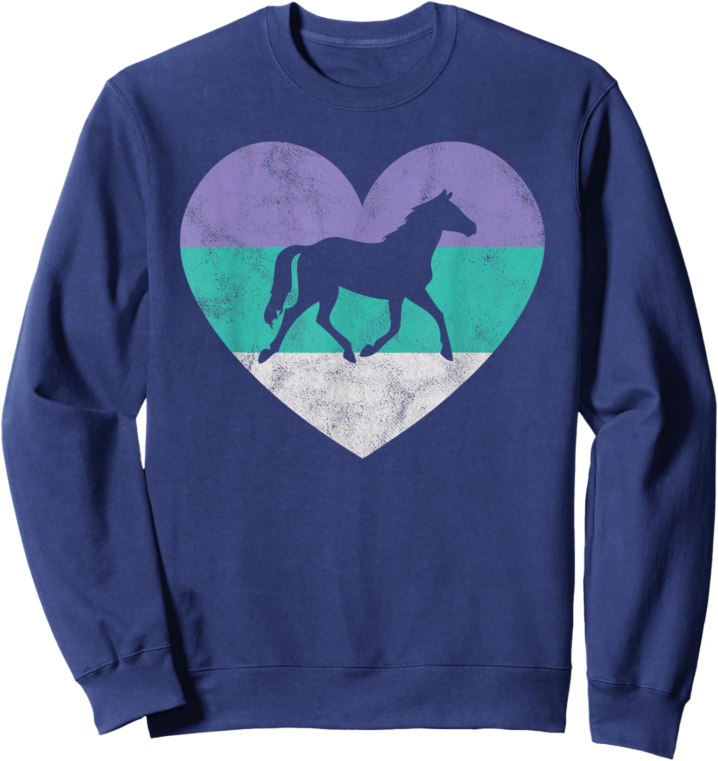 Horse Gift Shirt & Girls Retro Vintage Cute Sweatshirt - Sweatshirt | Navy