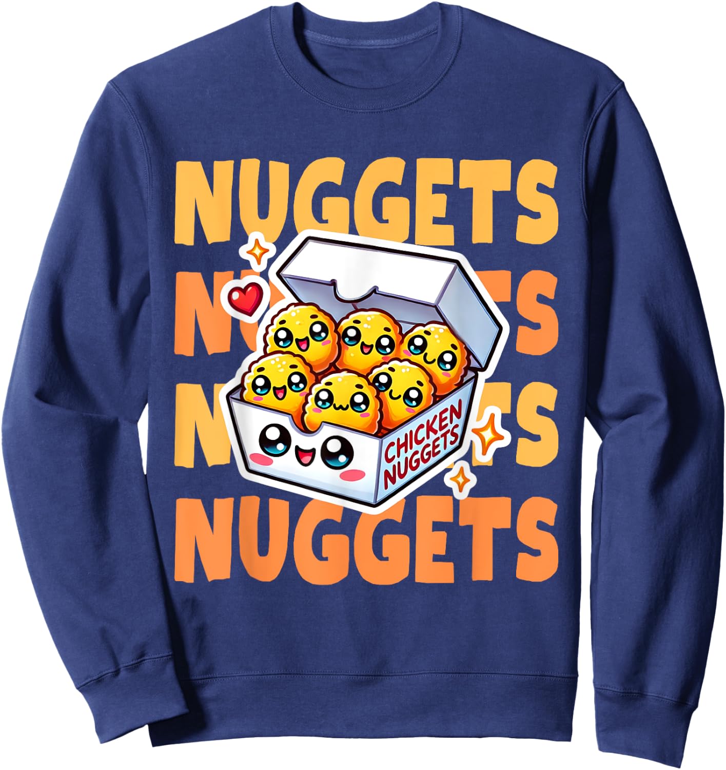 Chicken Nuggets Box Cute Kawaii Sweatshirt - Sweatshirt | Navy