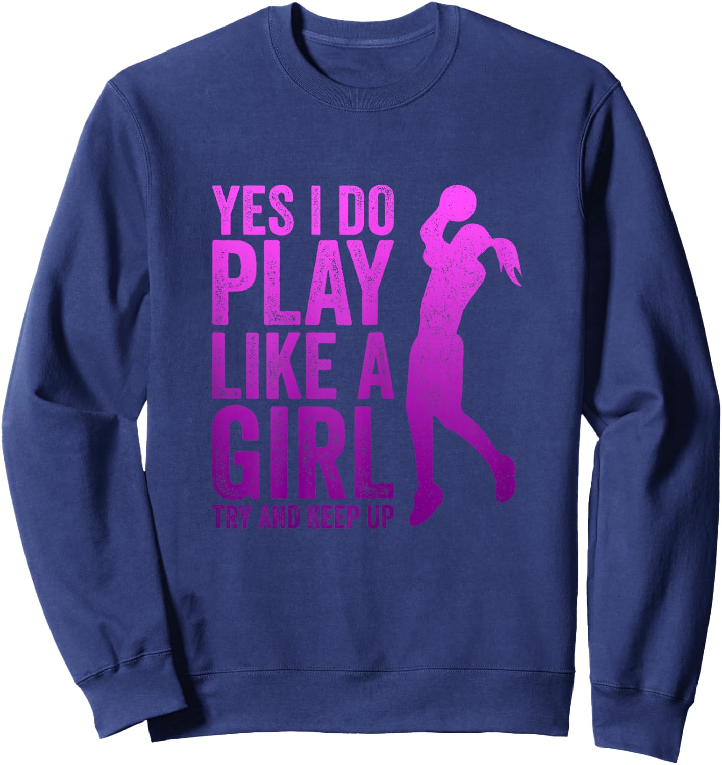Teen Girls Youth Basketball Clothes Gifts - Play Like A Girl Sweatshirt - Sweatshirt | Navy