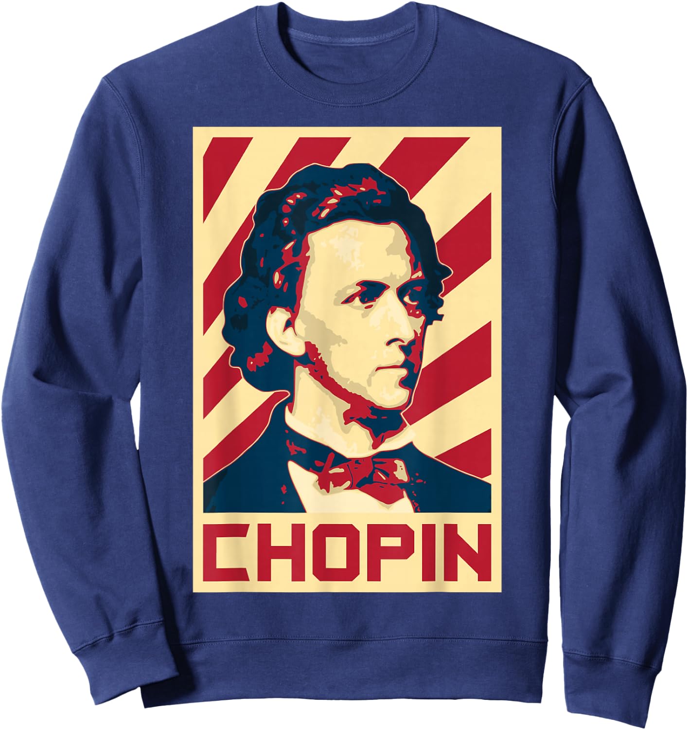 Frederic Chopin Retro Propaganda Classical Music Composer Sweatshirt - Sweatshirt | Navy