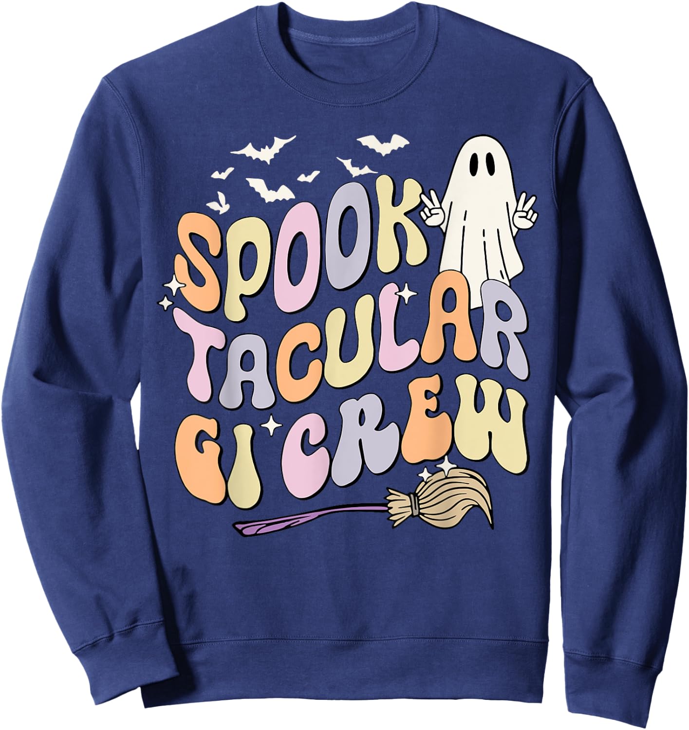 Retro Spooktacular GI Crew Gastroenterology Spooky Halloween Sweatshirt - Sweatshirt | Navy