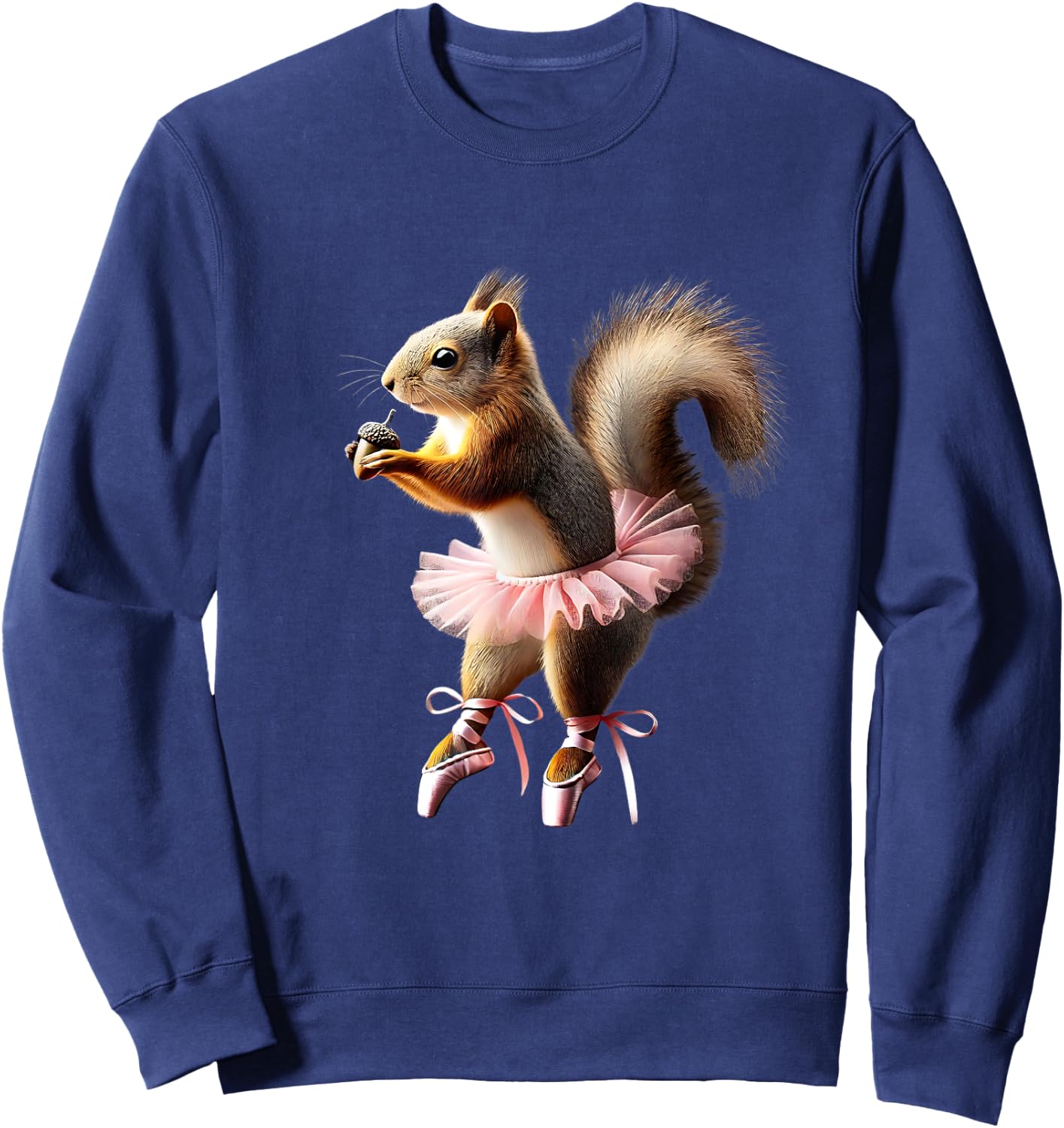 Squirrel Ballerina Ballet Dance Acorns Wildlife Sweatshirt - Sweatshirt | Navy
