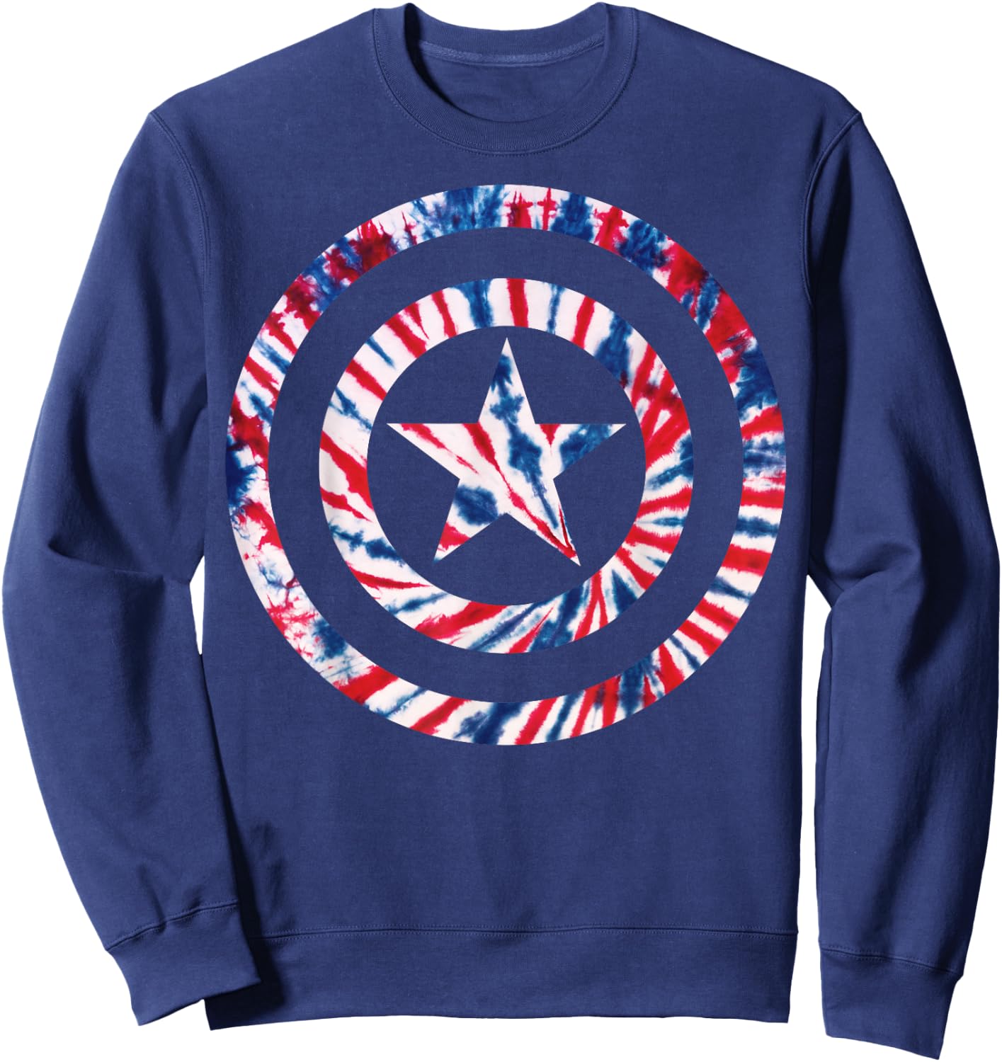Marvel Captain America Tye Dye Shield Symbol Sweatshirt - Sweatshirt | Navy