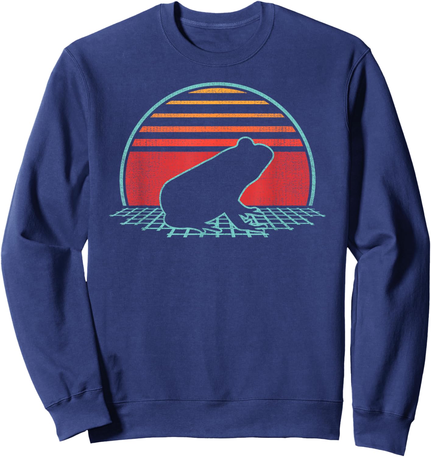 Frog Toad Lover Animal Retro Vintage 80s Style Sweatshirt - Sweatshirt | Navy