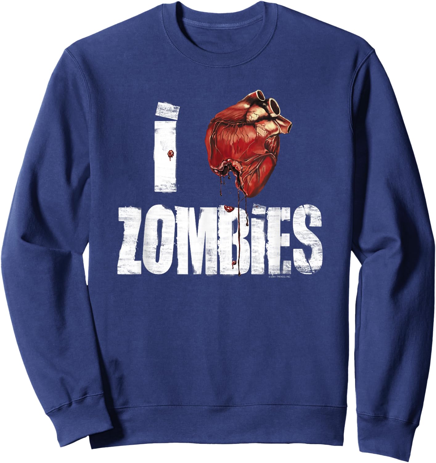 I Heart Zombies Adult Sweatshirt - Sweatshirt | Navy