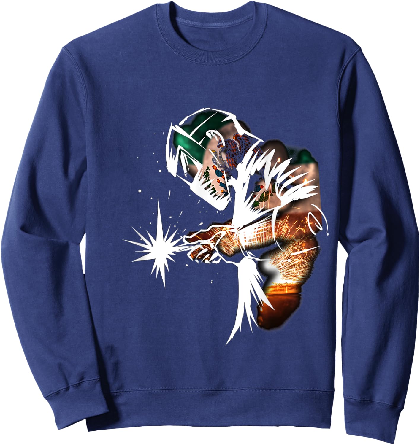 Welder Mexican El Soldador Mexican flag Soldador Mexicano Sweatshirt - Sweatshirt | Navy