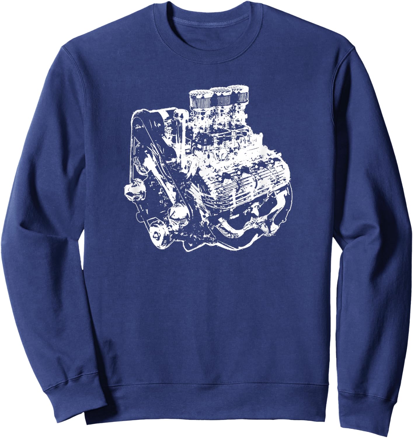 Flathead V8 Engine Silhouette Sweatshirt - Sweatshirt | Navy