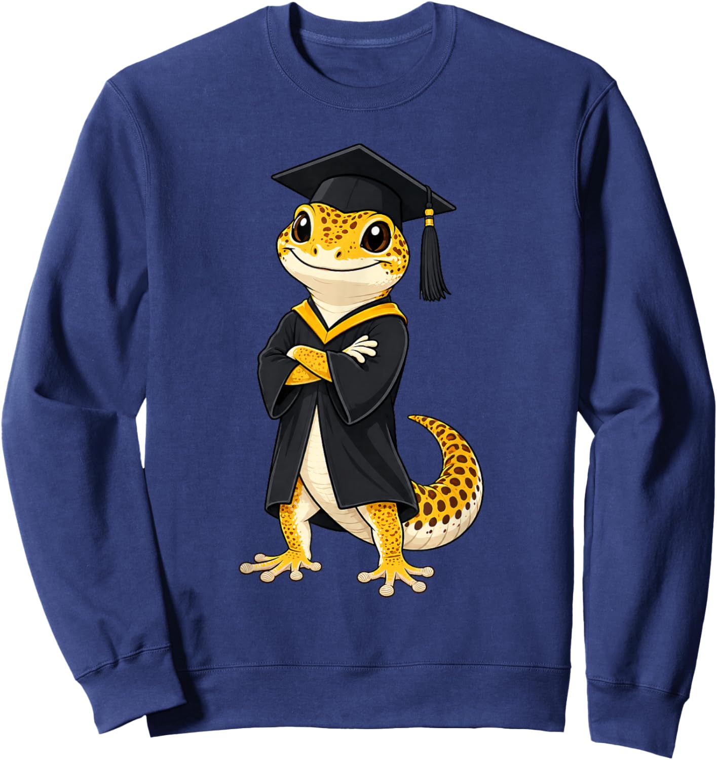 Cute Gecko Lizard Graduation Sweatshirt - Sweatshirt | Navy